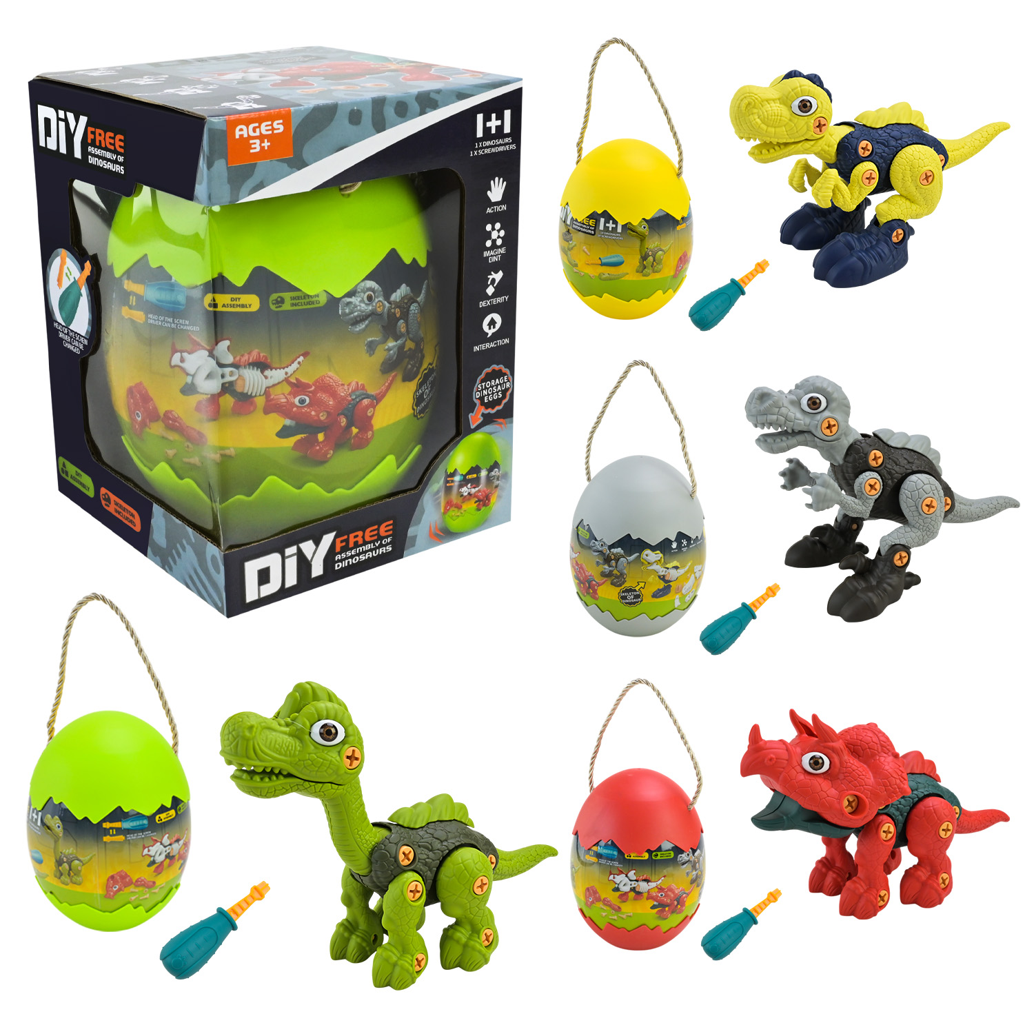 Конструктор з інструментами арт. 6601-8/6602-8/6603-8/6604-8 (60шт/2) 4 види, у яйці 15*15*19см