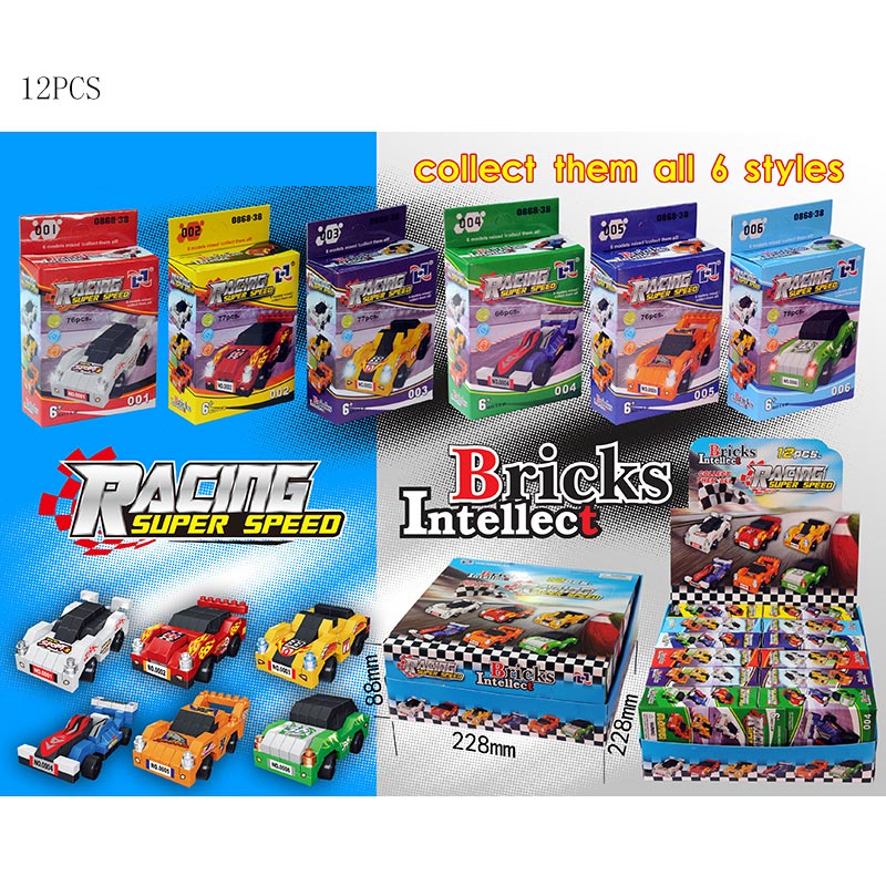 Конструктор арт. 0868-38 (384шт/2) 66-78 дет. 6 видів у коробцi,12шт у дисплеї 22,8*22,8*8,8см