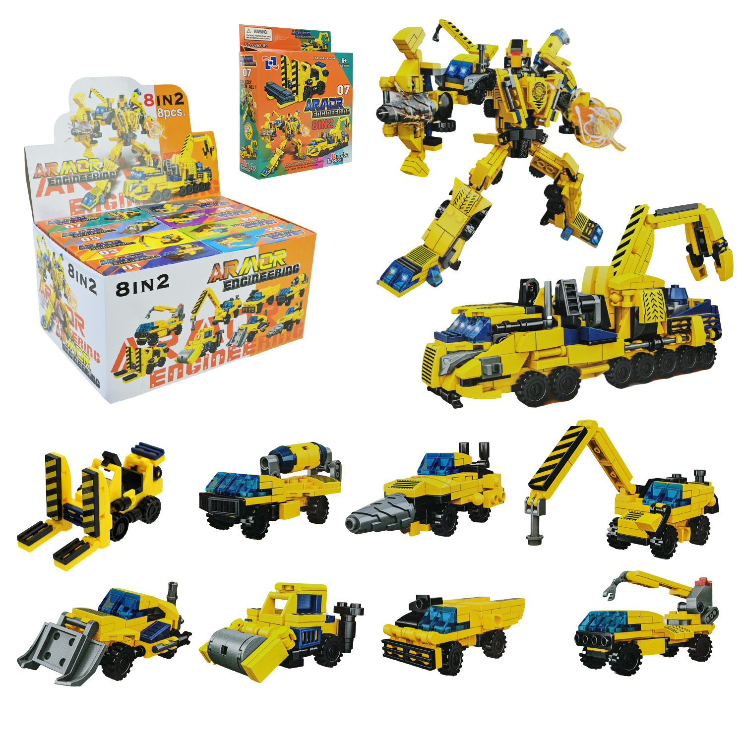 Конструктор арт. 0868-89 (288шт) 52-58дет.8 видів у дисплеї 25,5*17*12,8см