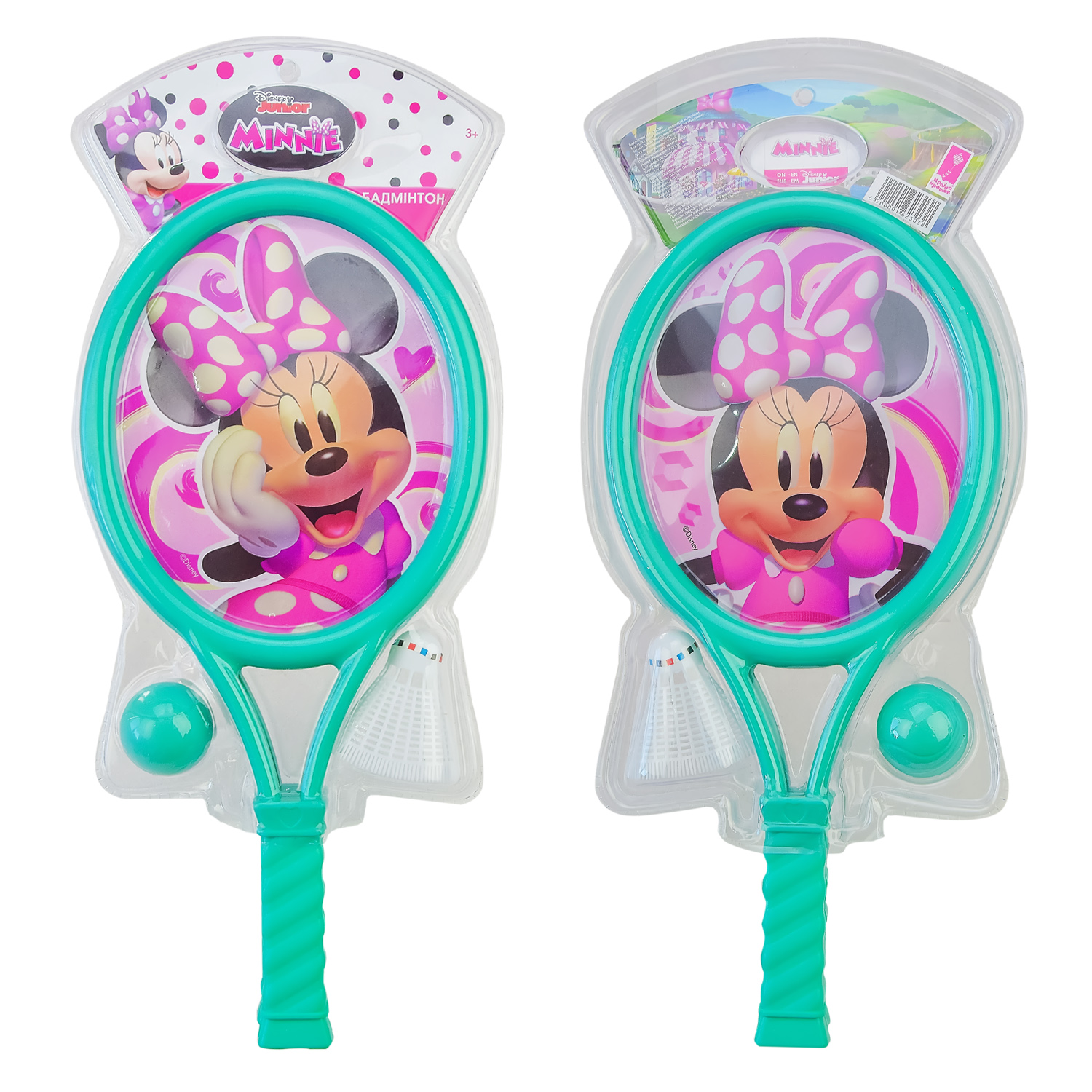 Бадмінтон арт. LR1006 (120шт/2) Мінні Маус, 2 ракетки+ волан та м'яч плашет.