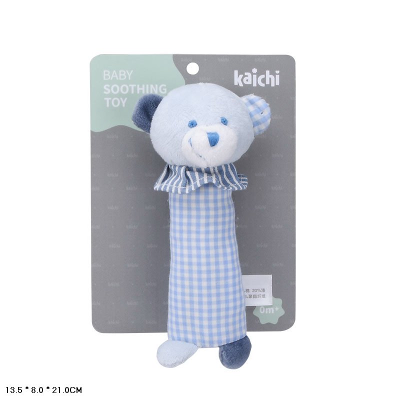 Брязкальце м'яке арт. K999-328A (72шт/2) ведмедик, тактильний з брязкальцем, планшет. 13,5 * 8 * 21см