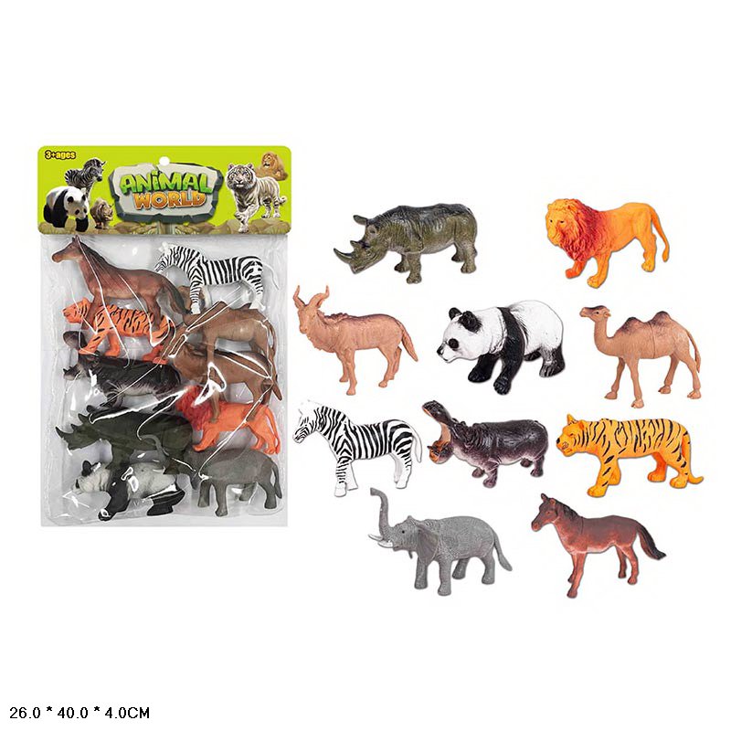 Тварини арт. 000-103C (48шт/2)дикі, 10 шт  пакет. 26*40*4см