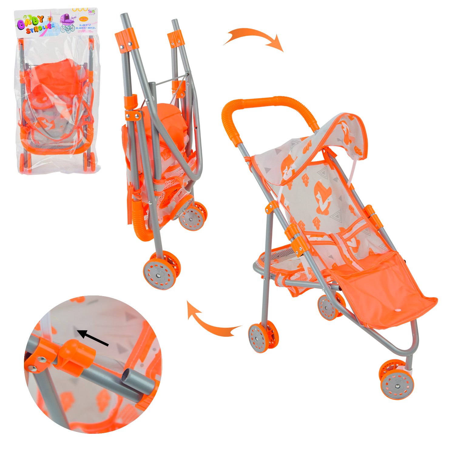 Візочок арт. CS7912 (36шт/2) передні колеса поворотні пакет 49*26*12см