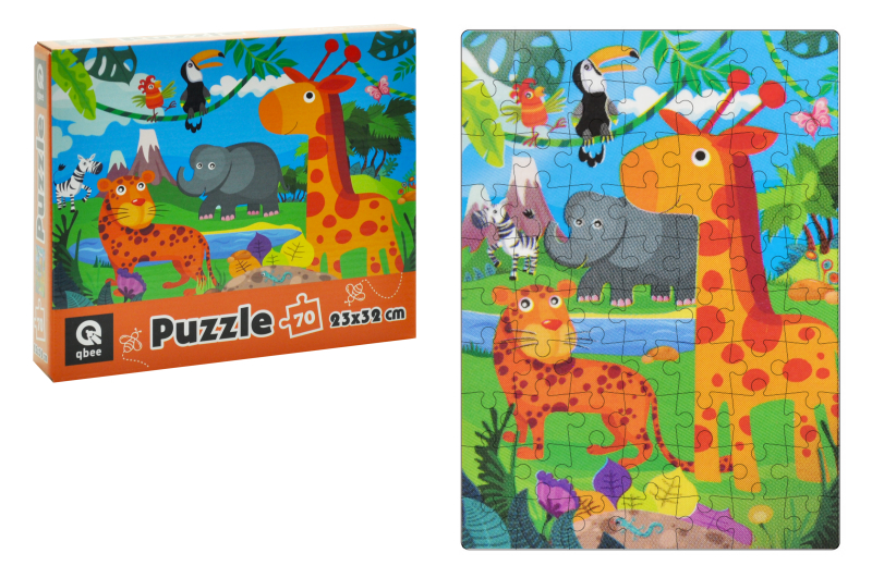 Пазли картонні - 70 елм. в кор. "Зоодрузі" QB400-006 qbee