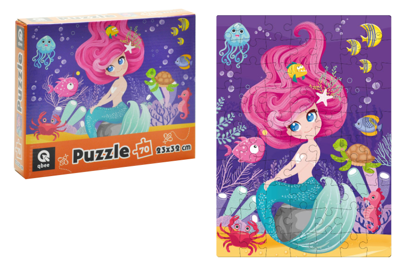 Пазли картонні - 70 елм. в кор. "Світ Русалки" QB400-008 qbee