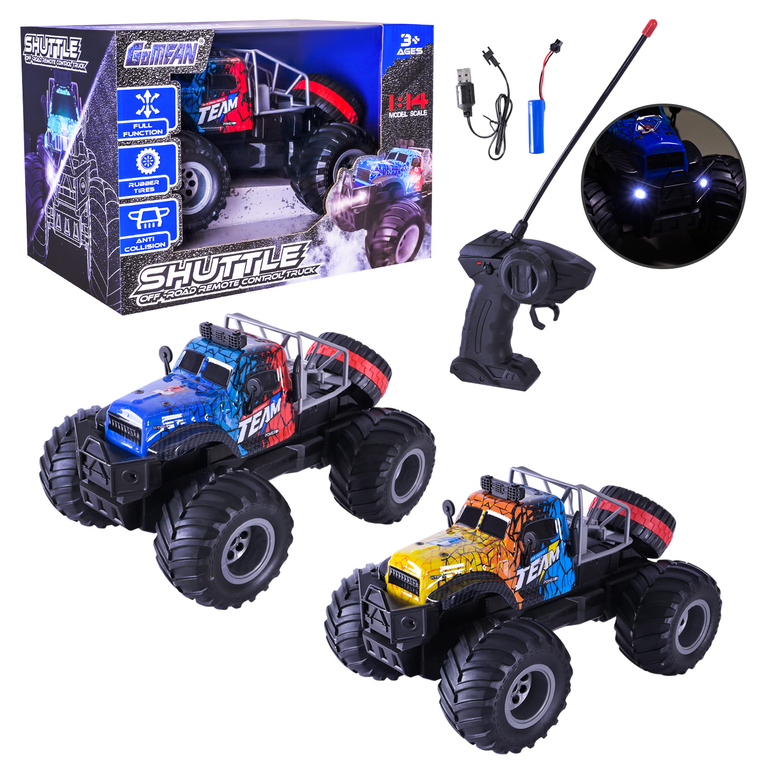 Машина р/к арт. GM2401-B (16шт/2) акум. 2кольора, короб. 32*22*22см