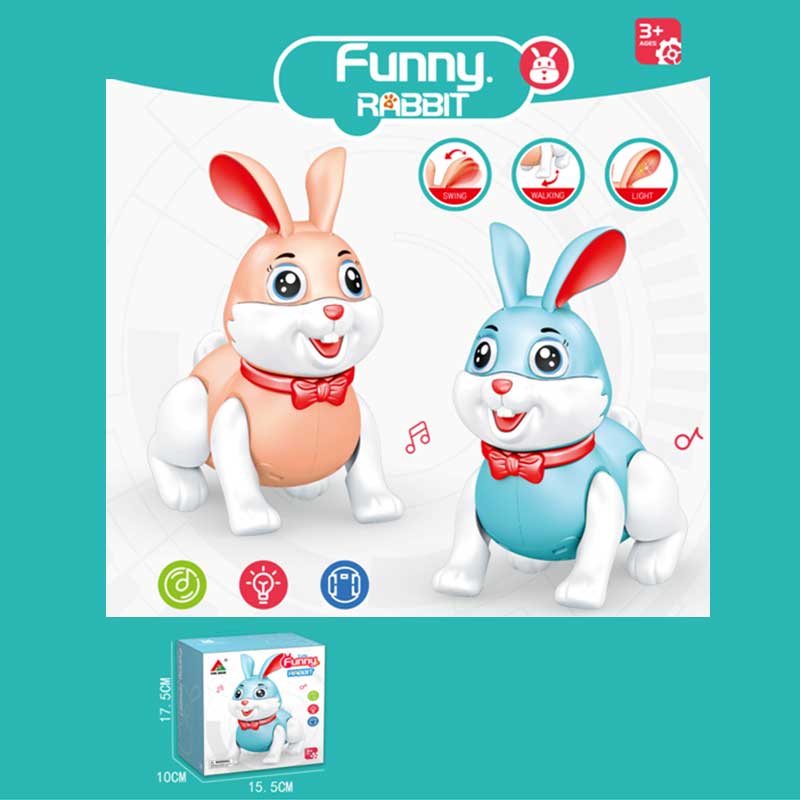 Кролик муз. арт. FW-2067A (72шт/2) 2 кольори мікс, звук, рух, короб.15,5*10*17,5см