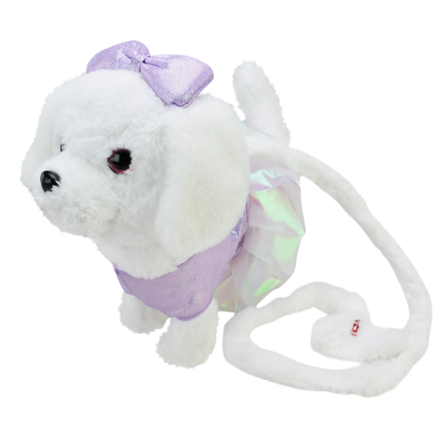 Іграшка собачка на повідку арт. C2911 (40шт) 2 види в платті 31*10*23 см англ. яз, ходить, співає в сумці 24*9*14 см