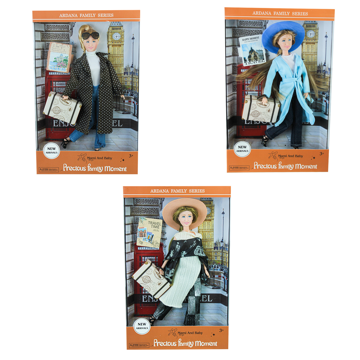 Лялька арт. A791-1/2/3 (48шт/2) мікс 3 види,в стильному демі одязі, аксес, р-р ляльки короб. 29см