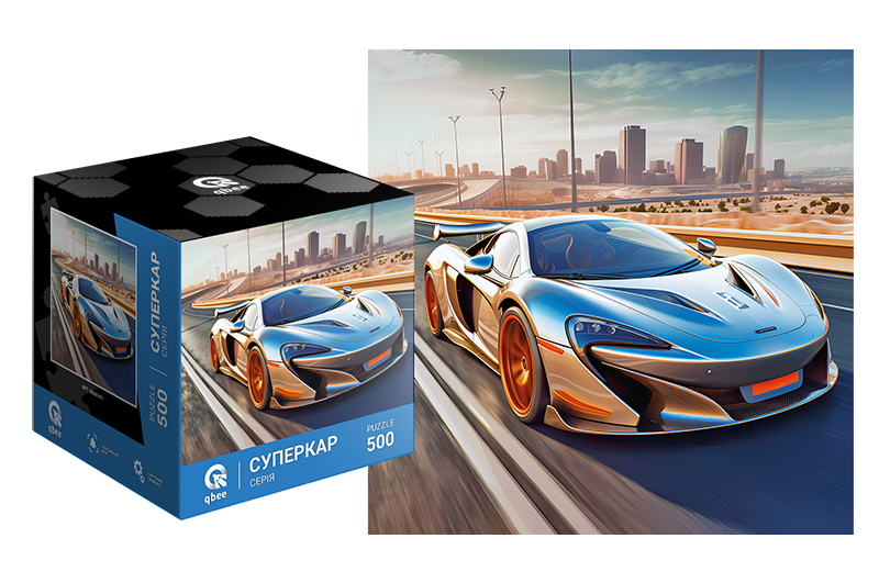 Пазли - 500 елм. Суперкар серія - "Суперкар №1" в кор. р. 15*15*15 см. р. пазлів 48*48 см. QB500-011 qbee