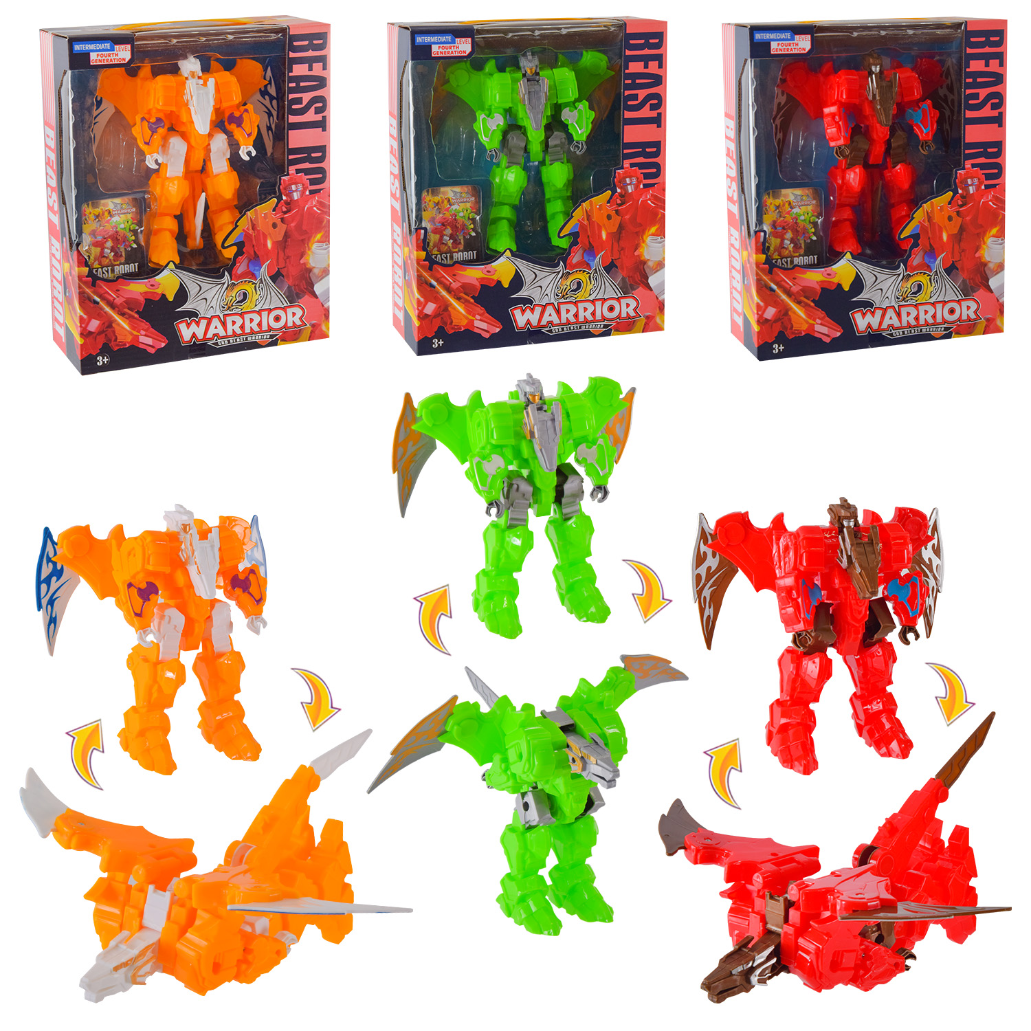 Трансформер арт. 034 (72шт)   3вида, короб. 23*9,5*28см