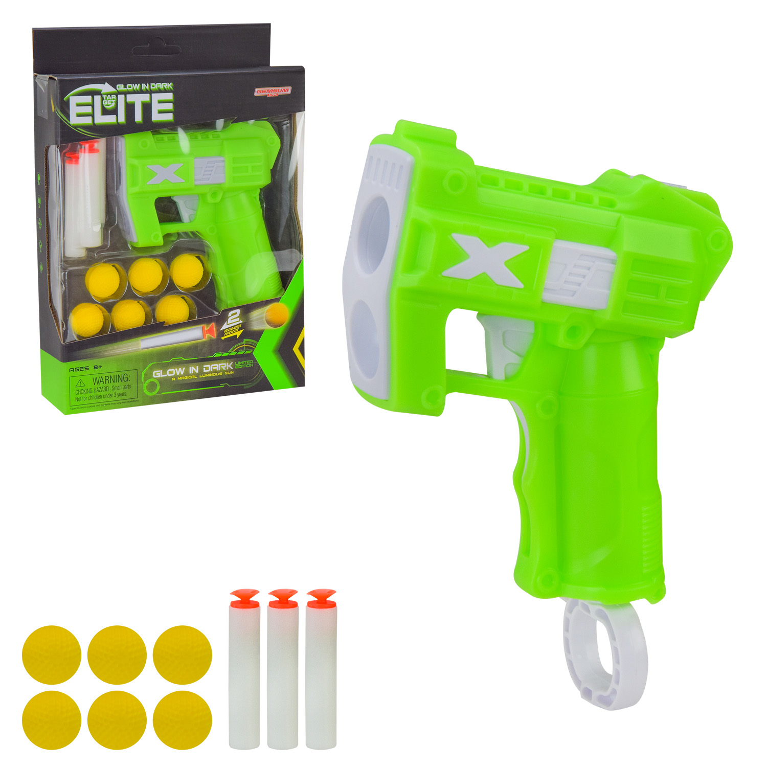 Пістолет арт.6090 (96шт/2) стріляє паралон.кулями,короб 24,5*18*5,5см