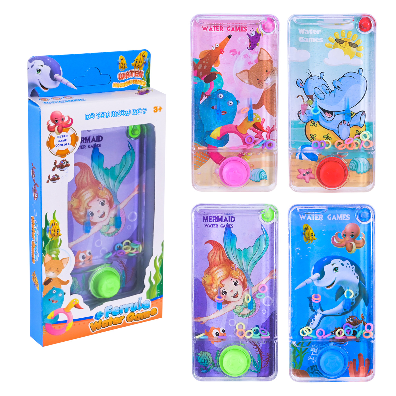 Водна гра з кільцями арт. 163 (240шт/3) р-р20,5*2,5*10см, 4 види мікс, р-р 6,5*2*13,5 см короб. 10*2,5*20,5 см