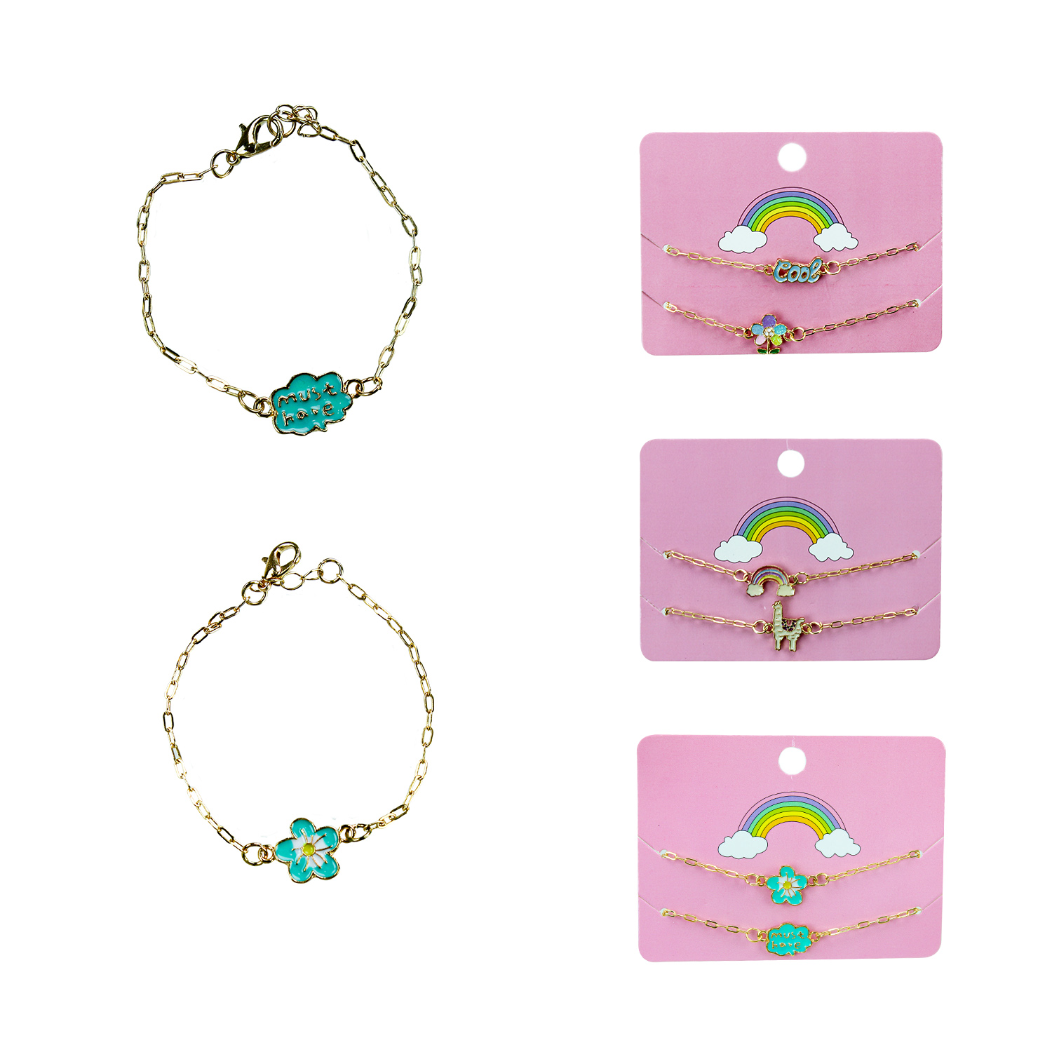 Біжутерія дитяч. набір мет арт. B4321 (200шт) микс видов, 2 браслети пакет см