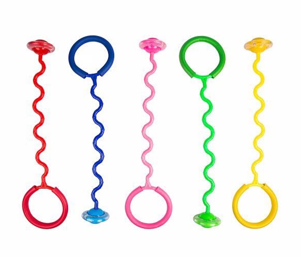 Скакалка з колесиком арт. SR19003 (100 шт) на одну ногу,фигурная, 63 см світ, 5 кольора