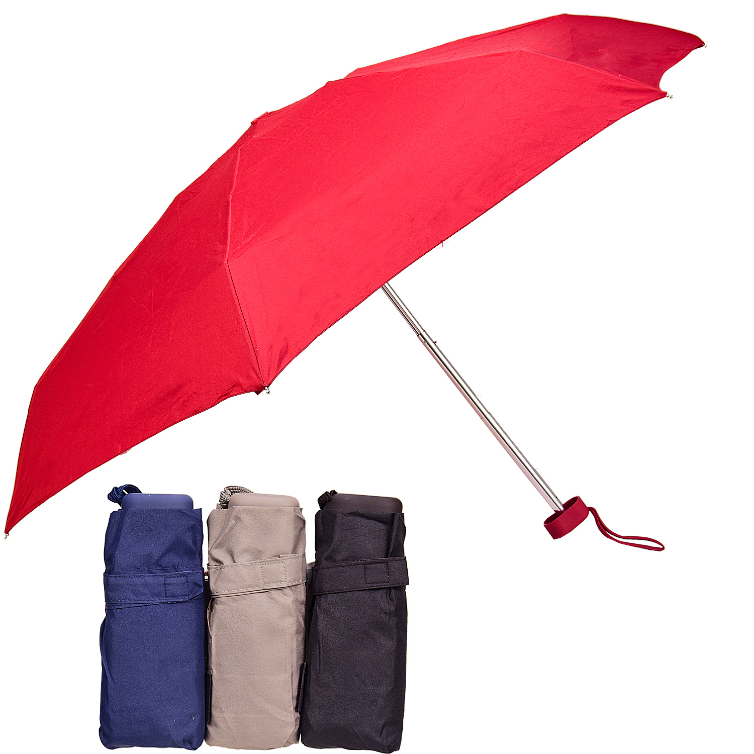 Парасолька складана міні арт. UM1972 (60шт / 5) 6 спиць, р-р в чохлі (складений) -17см, довжина в розіб.виді-54см,