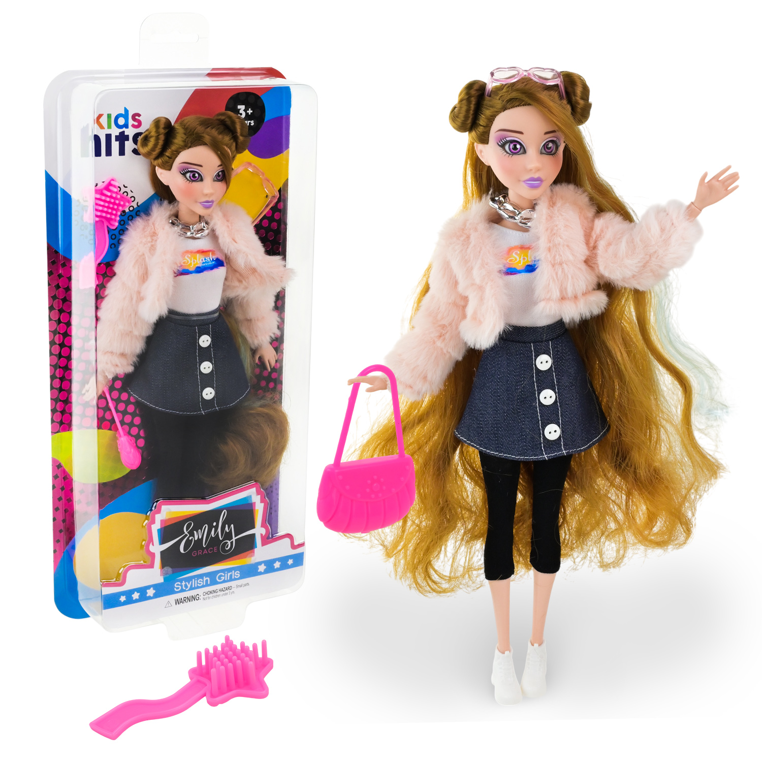 Лялька Emily Grace арт. KH24/002 (12шт) в стильному вбранні, аксес, і короб. 16,4*37,5*5,2 см