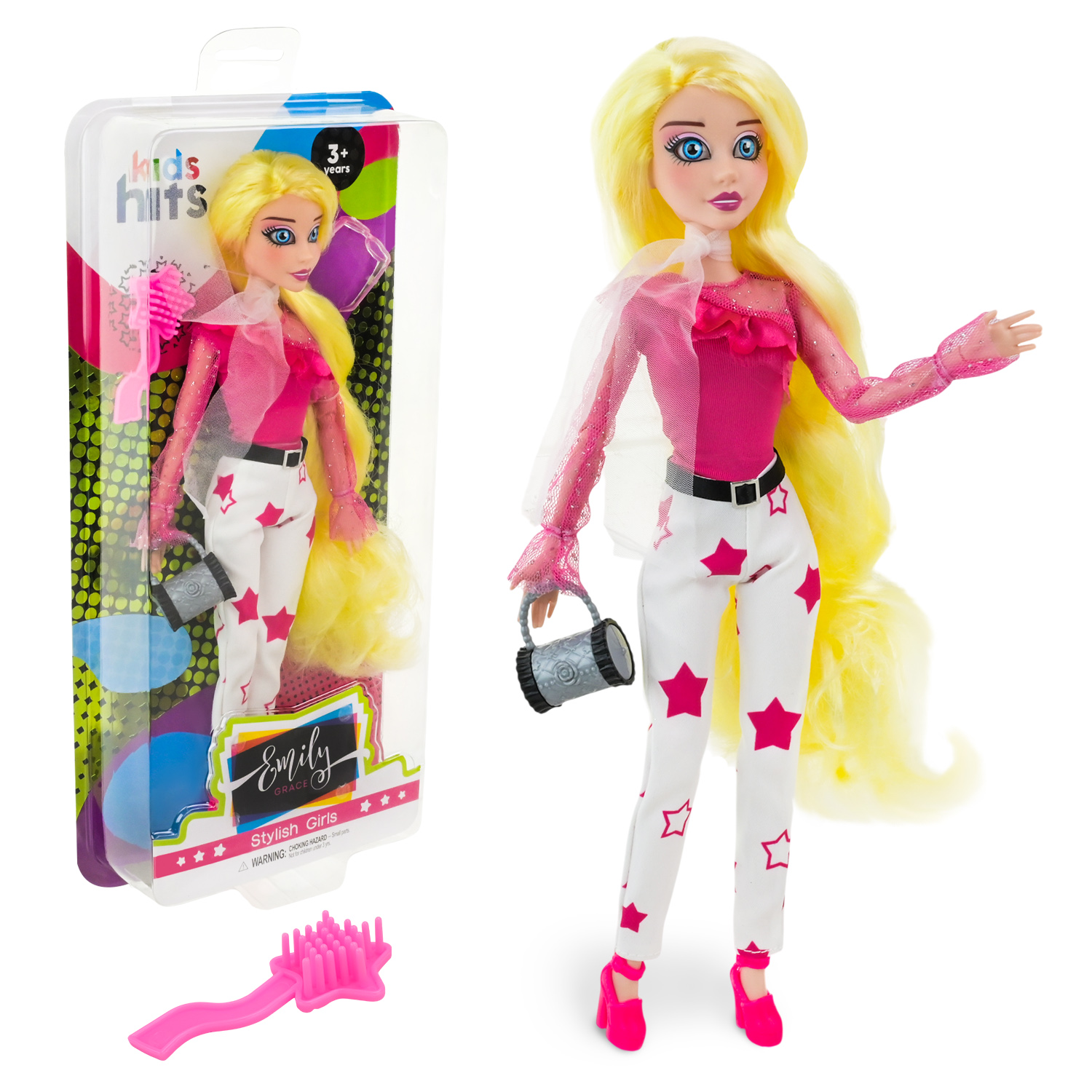 Лялька Emily Grace арт. KH24/003 (12шт) в стильному вбранні, аксес короб. 16,4*37,5*5,2 см