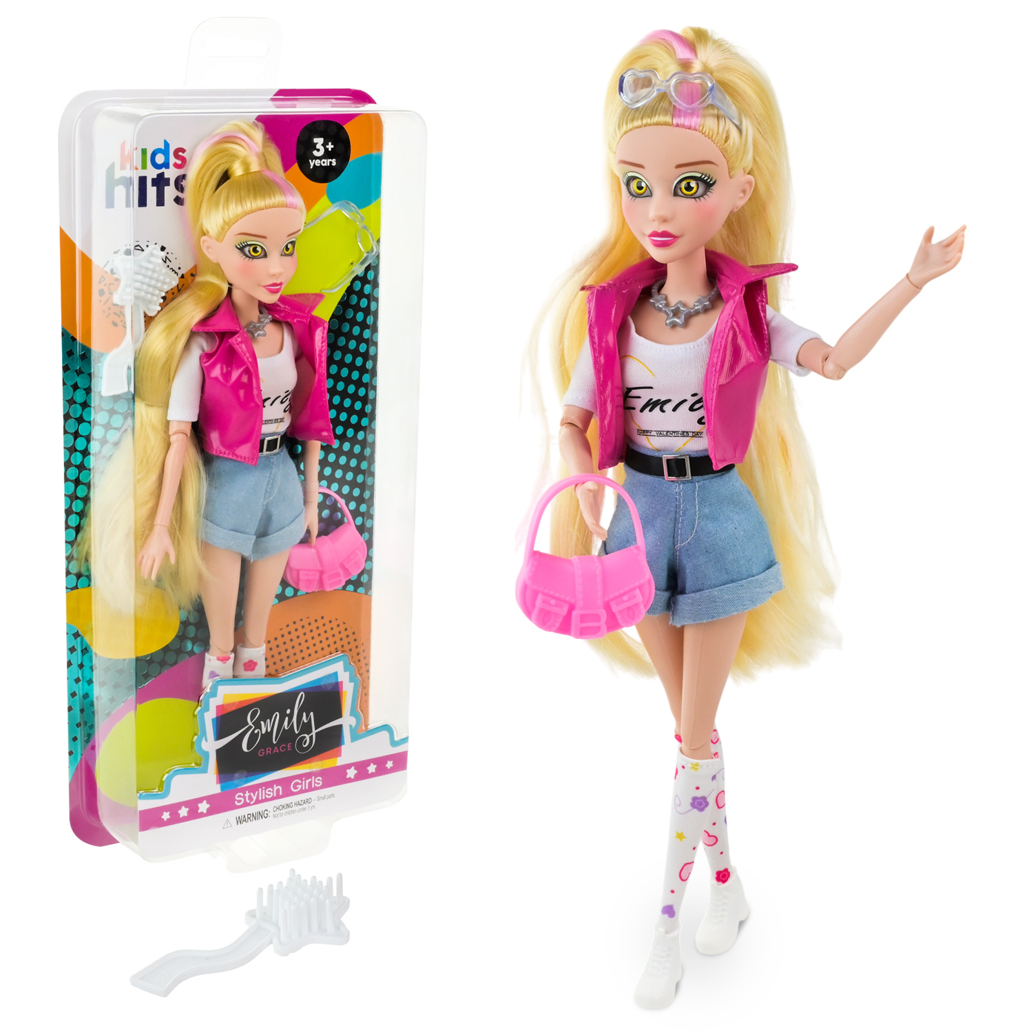 Лялька Emily Grace арт. KH24/004 (12шт) в стильному сучасному вбранні, аксес, короб. 16,4*37,5*5,2 см