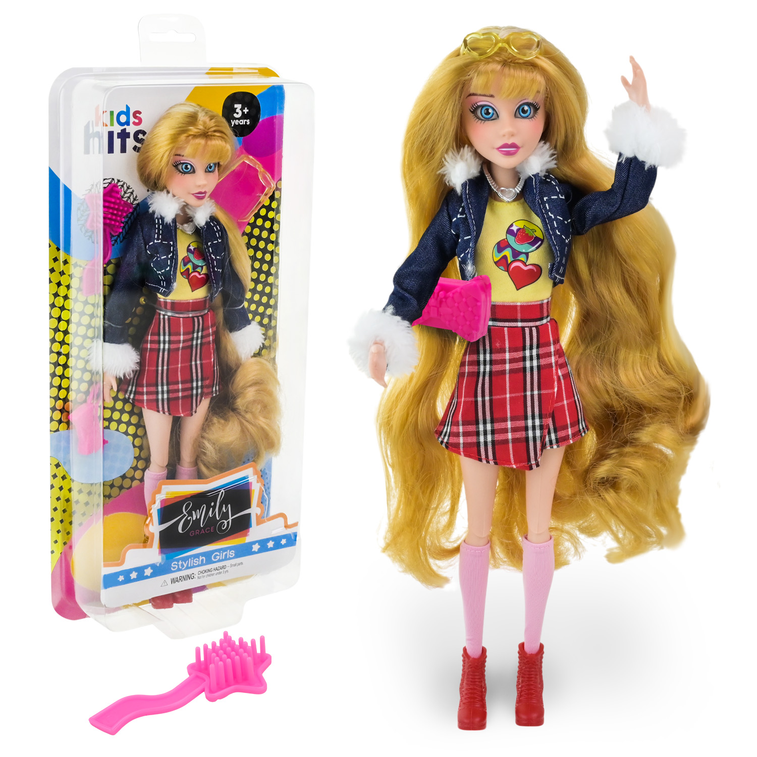 Лялька Emily Grace арт. KH24/006 (12шт) в стильному вбранні, кежуал стиль, аксес короб. 16,4*37,5*5,2 см