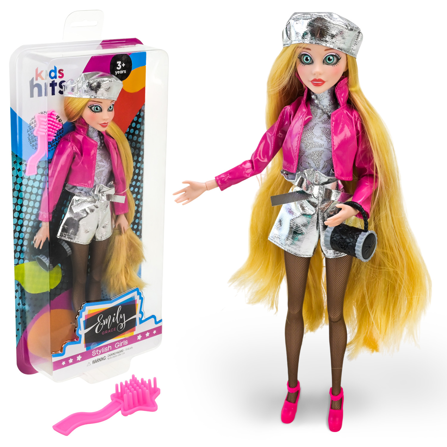 Лялька Emily Grace арт. KH24/007 (12шт) в стильному сучасному вбранні, аксес, короб. 16,4*37,5*5,2 см