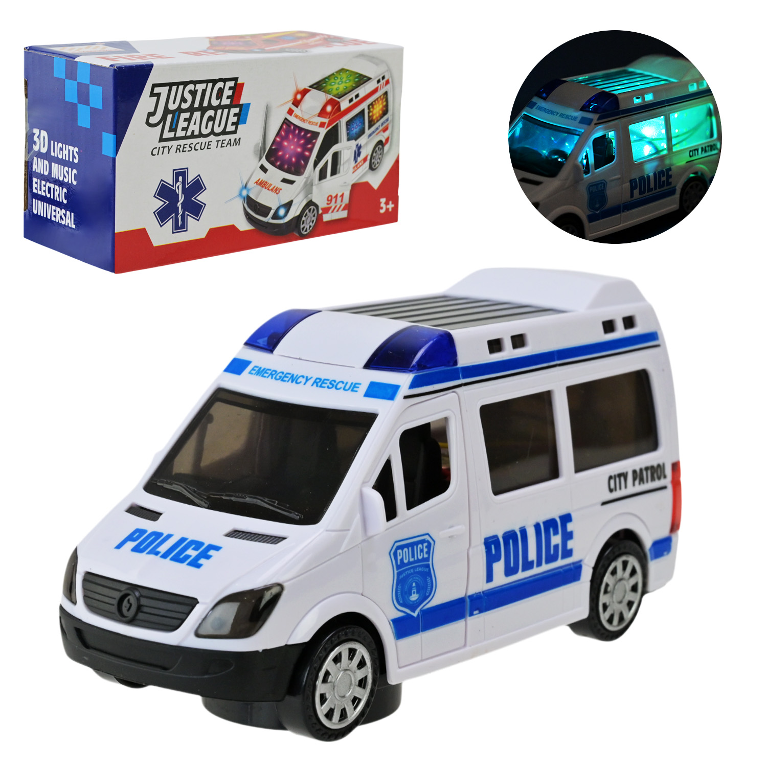 Машина батар арт. 89-602A (180шт/3) світ.,звук, короб. 14*7*6см