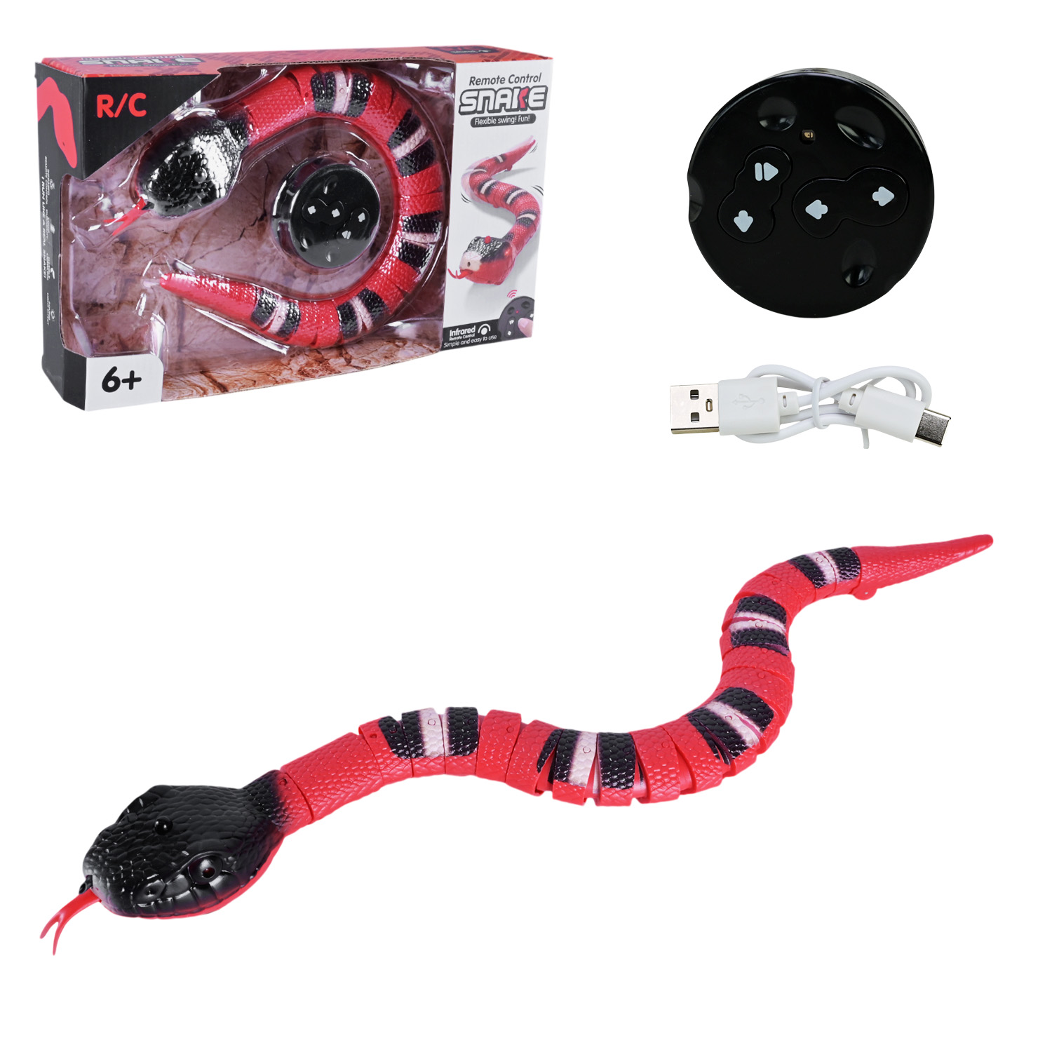 Тварина інтеракт. змія арт. 218B-6B/7A/7B (72шт) на р/к, 3 види мікс, короб.15,2*6,2*25,5см.