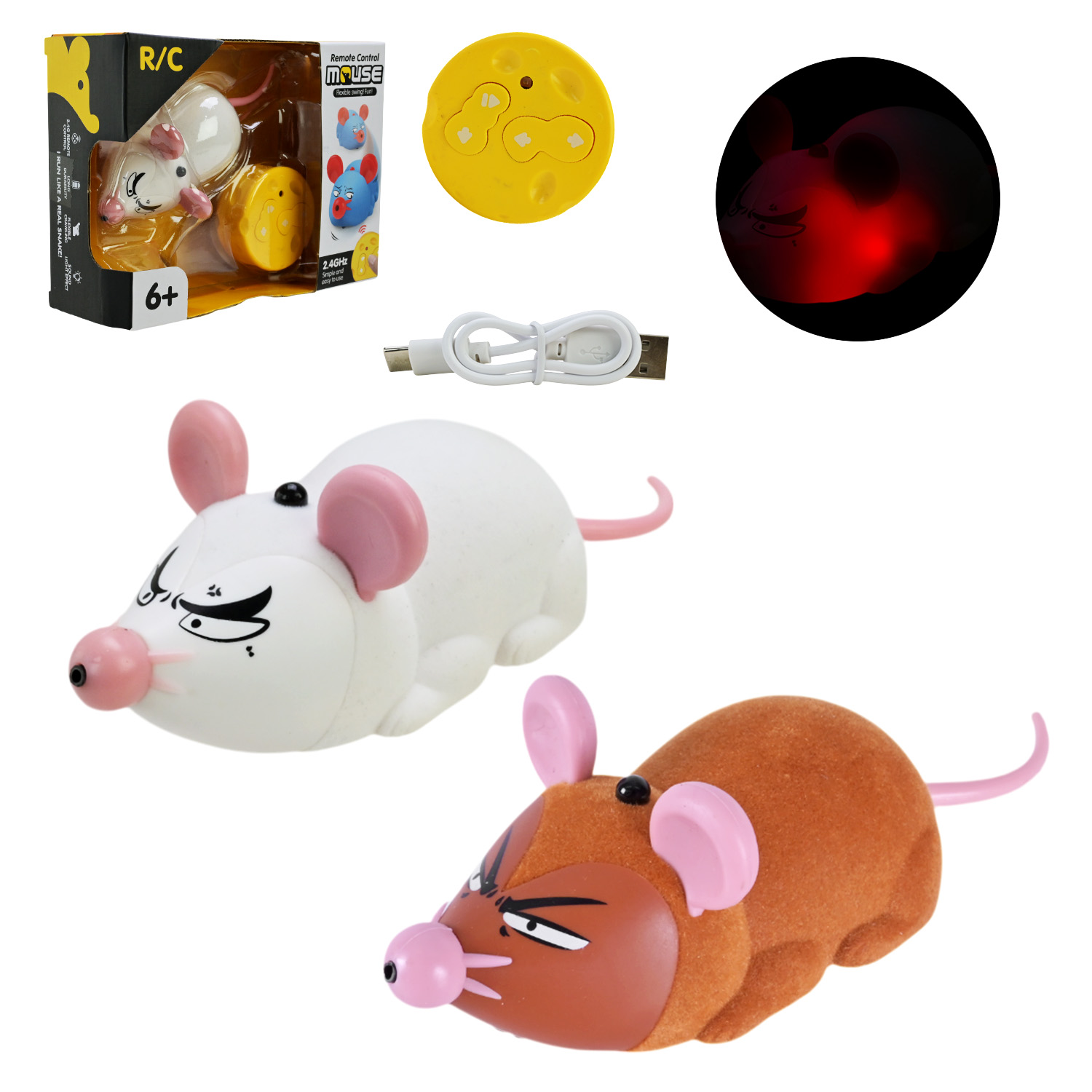 Тварина інтеракт. миша арт. 218B-5C/5A (72шт) на р/к, 3 види мікс, короб.16,4*6*12,5см.