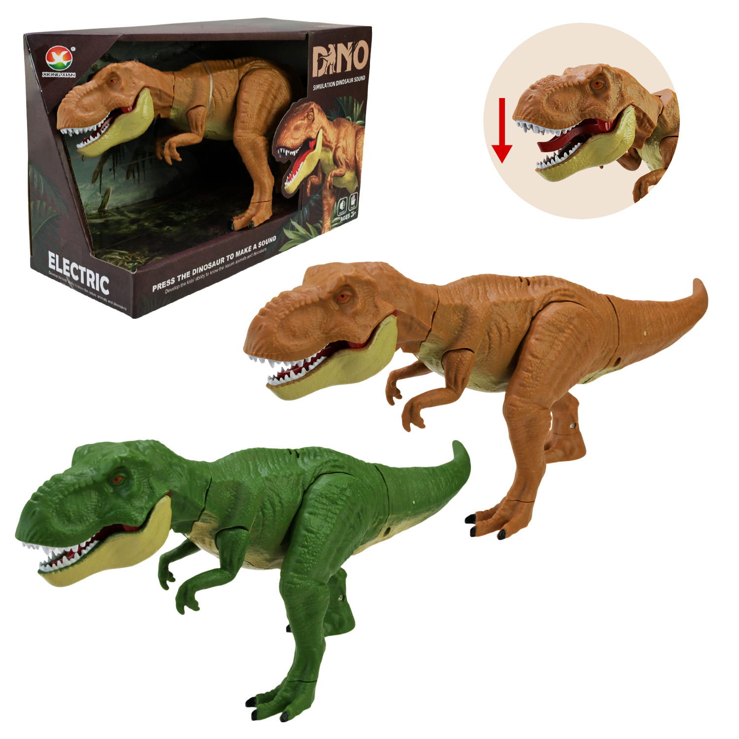 Тварина інтеракт.динозавр арт. 666-82A (36шт/2) 2 кольори мікс, звук, короб.26*11*16,5см.