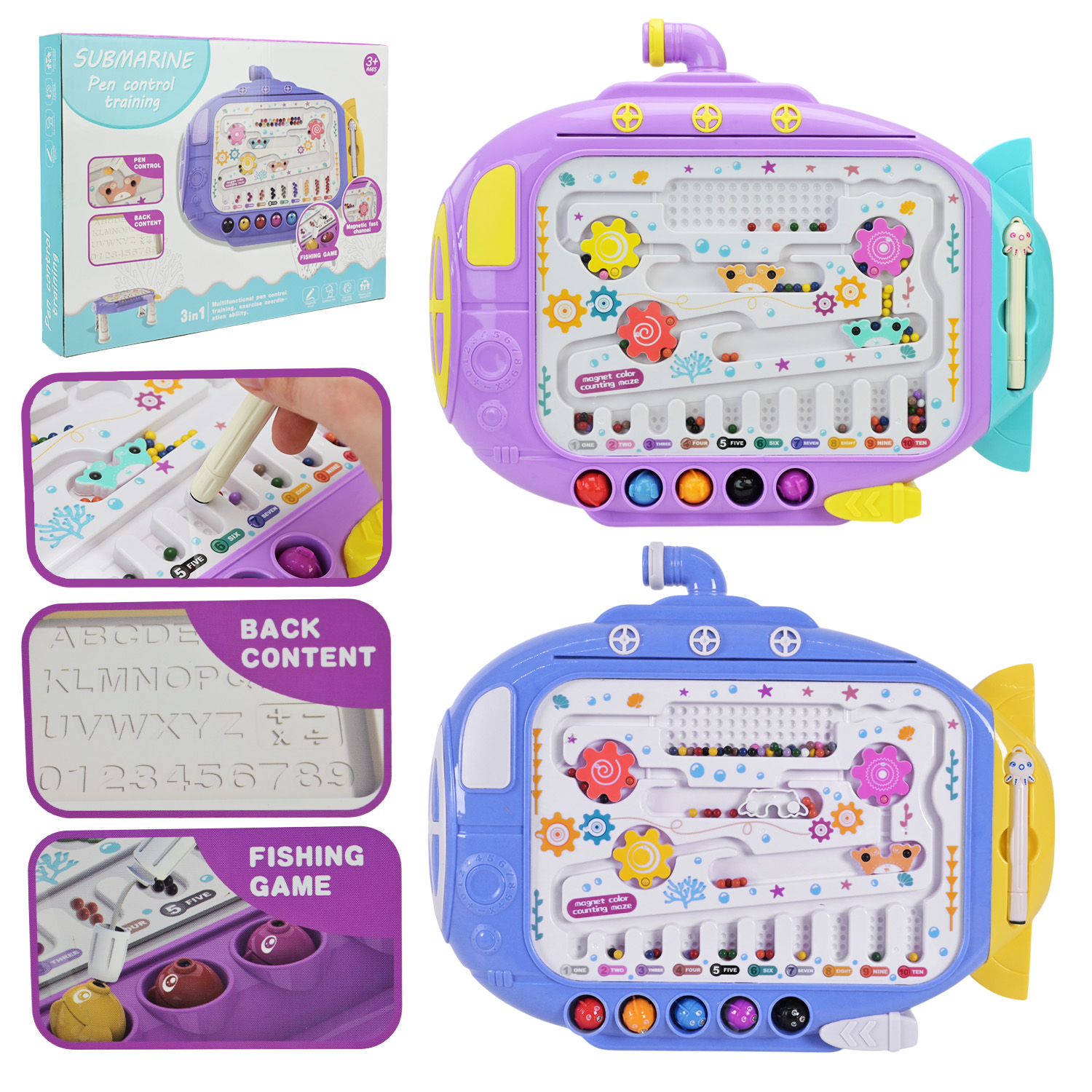 Магнітна логіка арт. 666-3A (36шт) 2кольори,дощечка, палочка, короб. 40*5,1*29см