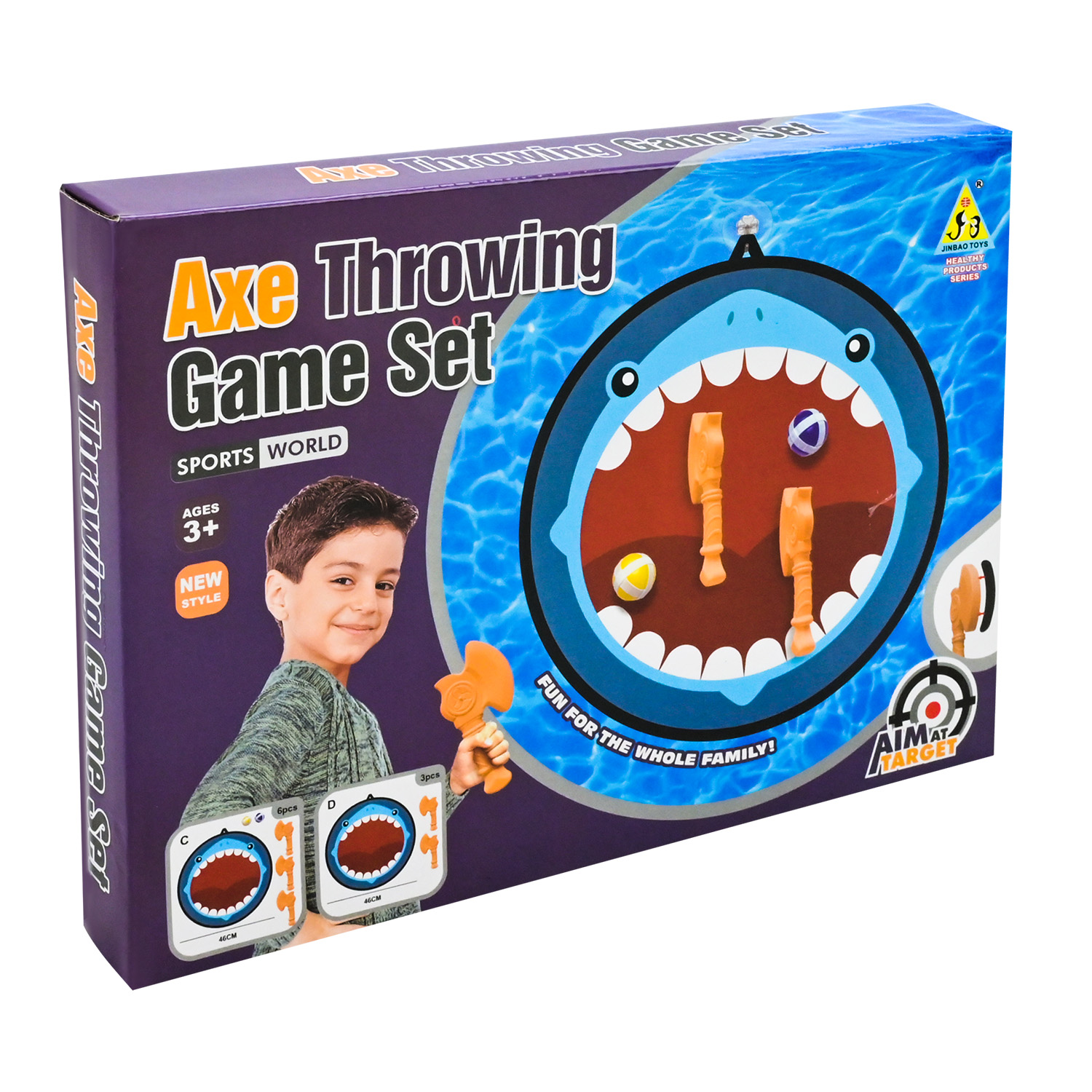 Дартс арт. JB6109C (132шт/2) 2 м'ячика,3 топорика 46 см короб. 26,5*4*19,5 см