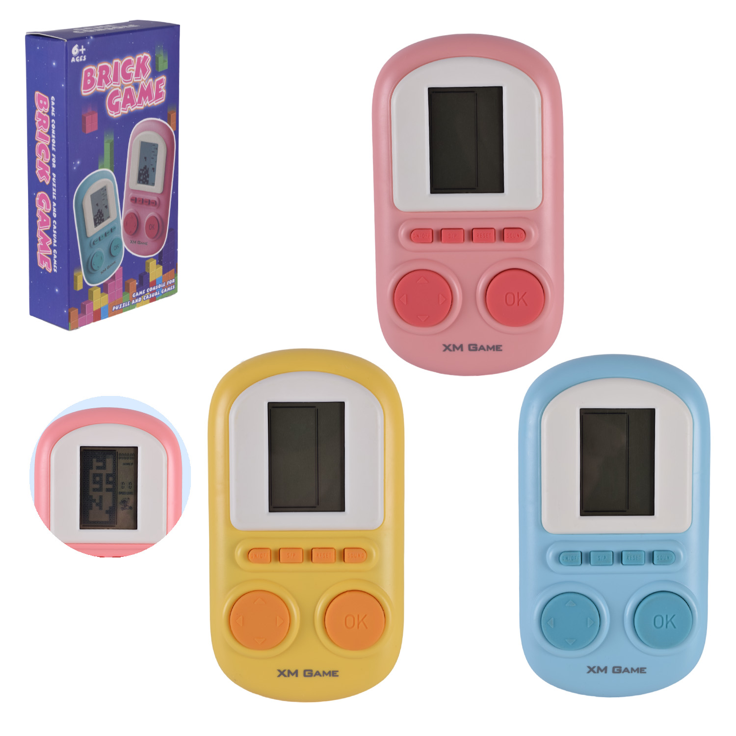 Електронна гра арт. XM0107E (240шт) 3 кольори мікс, короб.13,5*2,8*7,4см