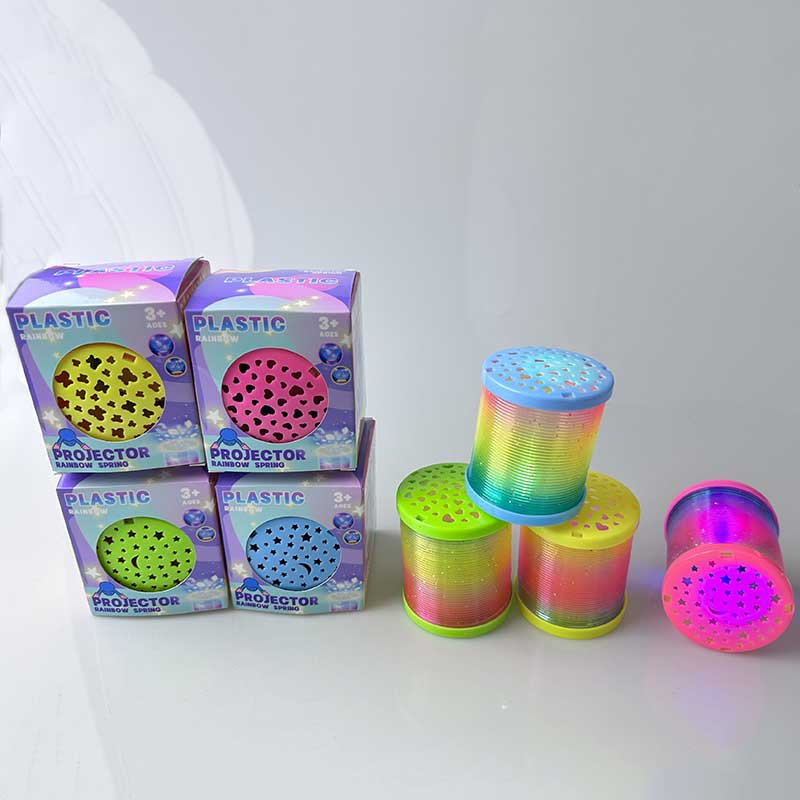 Пружинка "Веселка" арт. QX16 (720шт/2) 4 кольри мікс, батар.,короб.11*7см