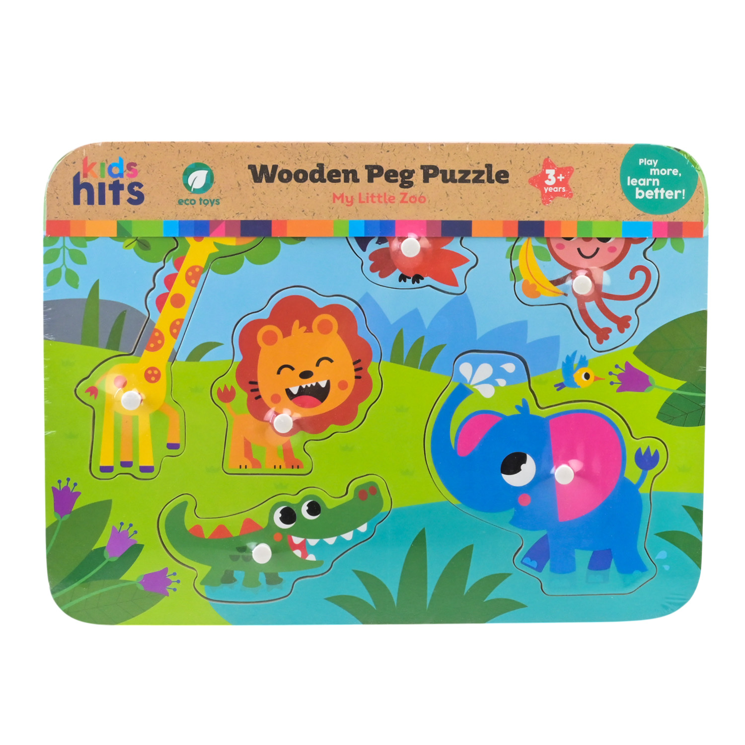 Дерев'яна іграшка Kids Hits арт. KH20/072 (44шт) пазли вкладиші у плівці 30*22*2 см