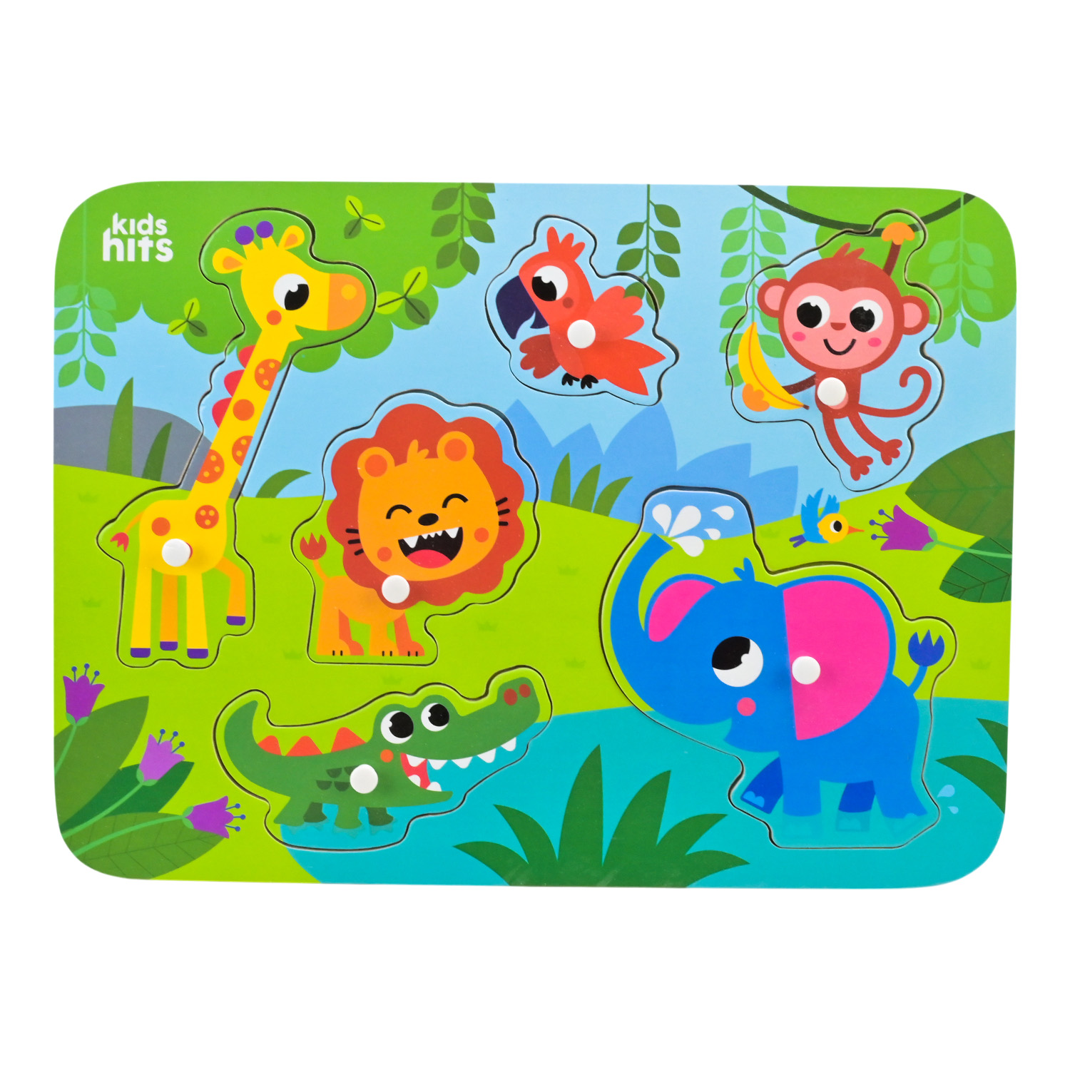 Дерев'яна іграшка Kids Hits арт. KH20/072 (44шт) пазли вкладиші у плівці 30*22*2 см