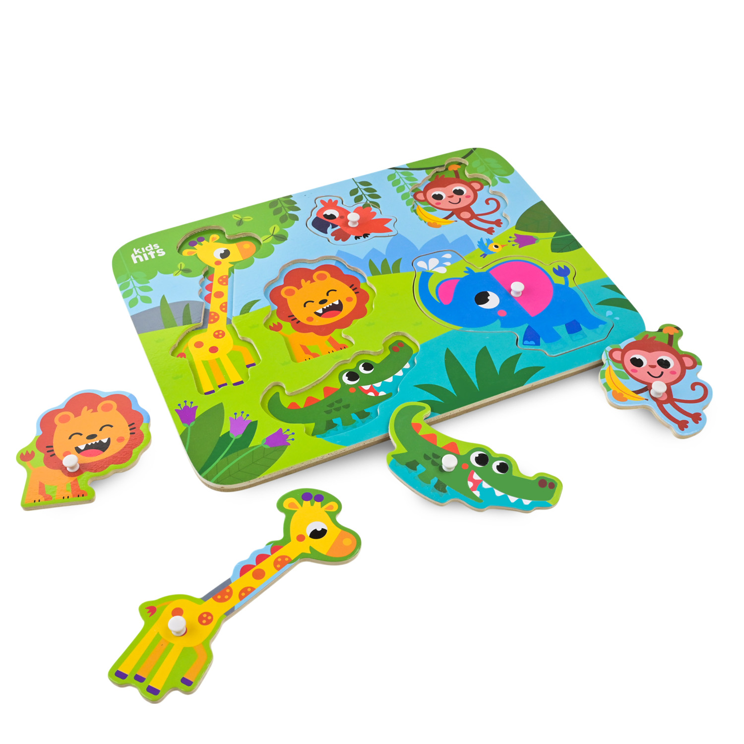 Дерев'яна іграшка Kids Hits арт. KH20/072 (44шт) пазли вкладиші у плівці 30*22*2 см