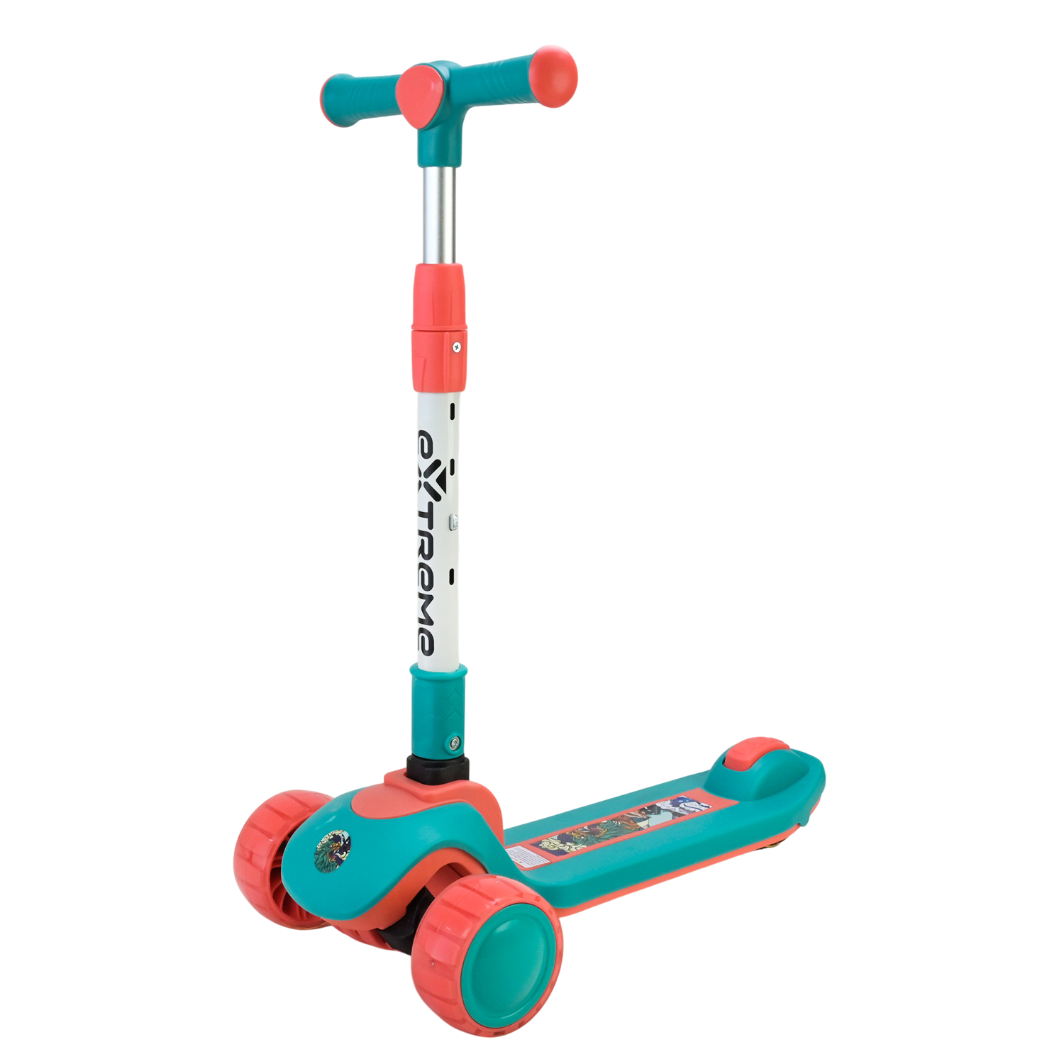 Самокат дитячий 3-х коліс арт. SC812 (8шт) 4 кольори, 2 колеса, PU світло, заднє пластик,складний у пакеті