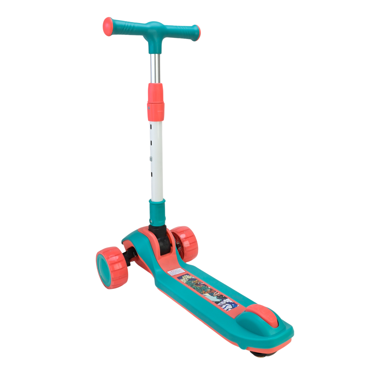 Самокат дитячий 3-х коліс арт. SC812 (8шт) 4 кольори, 2 колеса, PU світло, заднє пластик,складний у пакеті