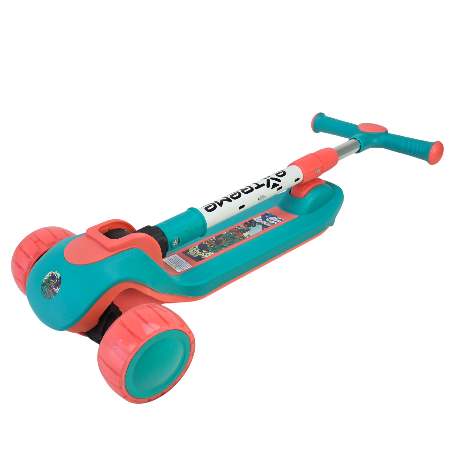 Самокат дитячий 3-х коліс арт. SC812 (8шт) 4 кольори, 2 колеса, PU світло, заднє пластик,складний у пакеті