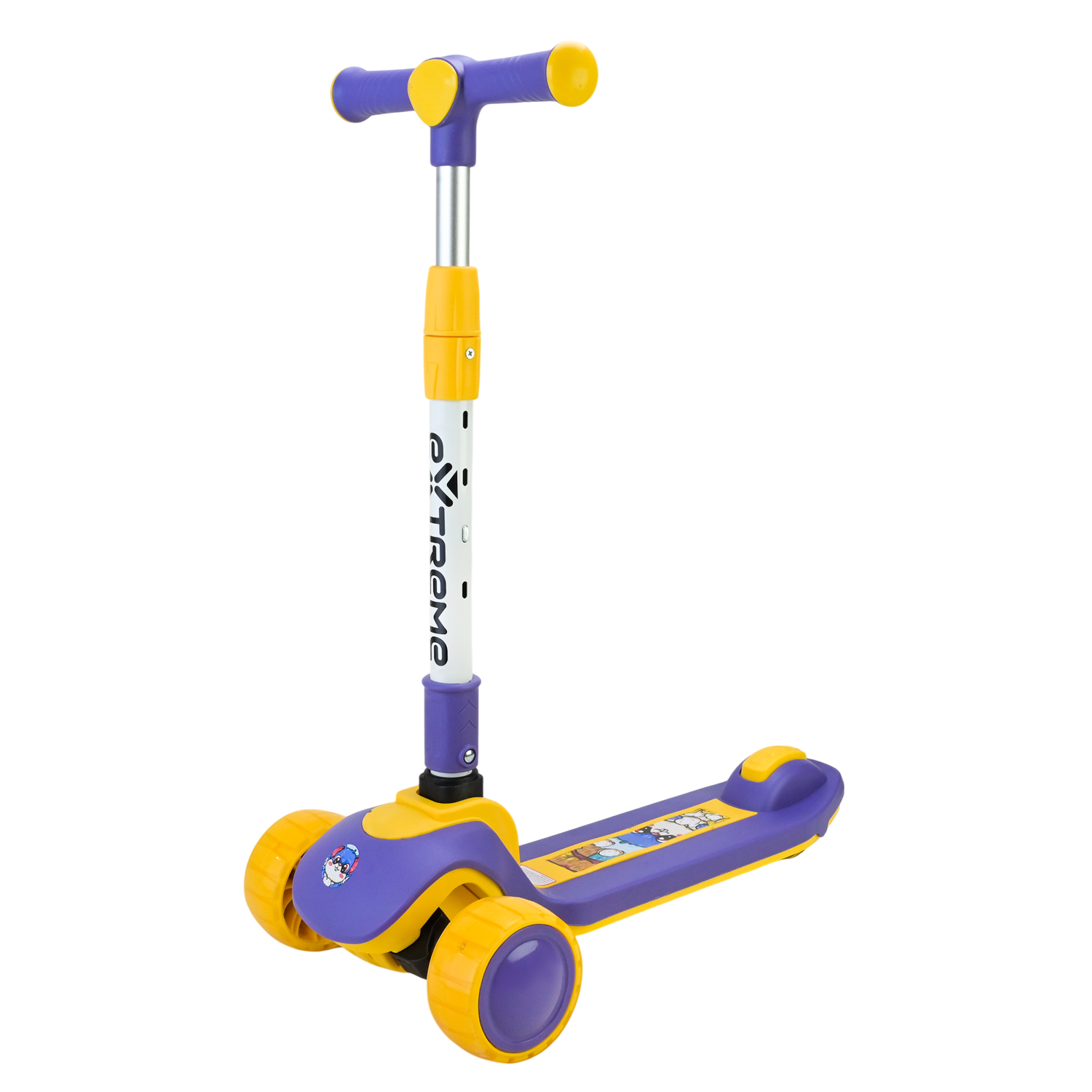 Самокат дитячий 3-х коліс арт. SC812 (8шт) 4 кольори, 2 колеса, PU світло, заднє пластик,складний у пакеті