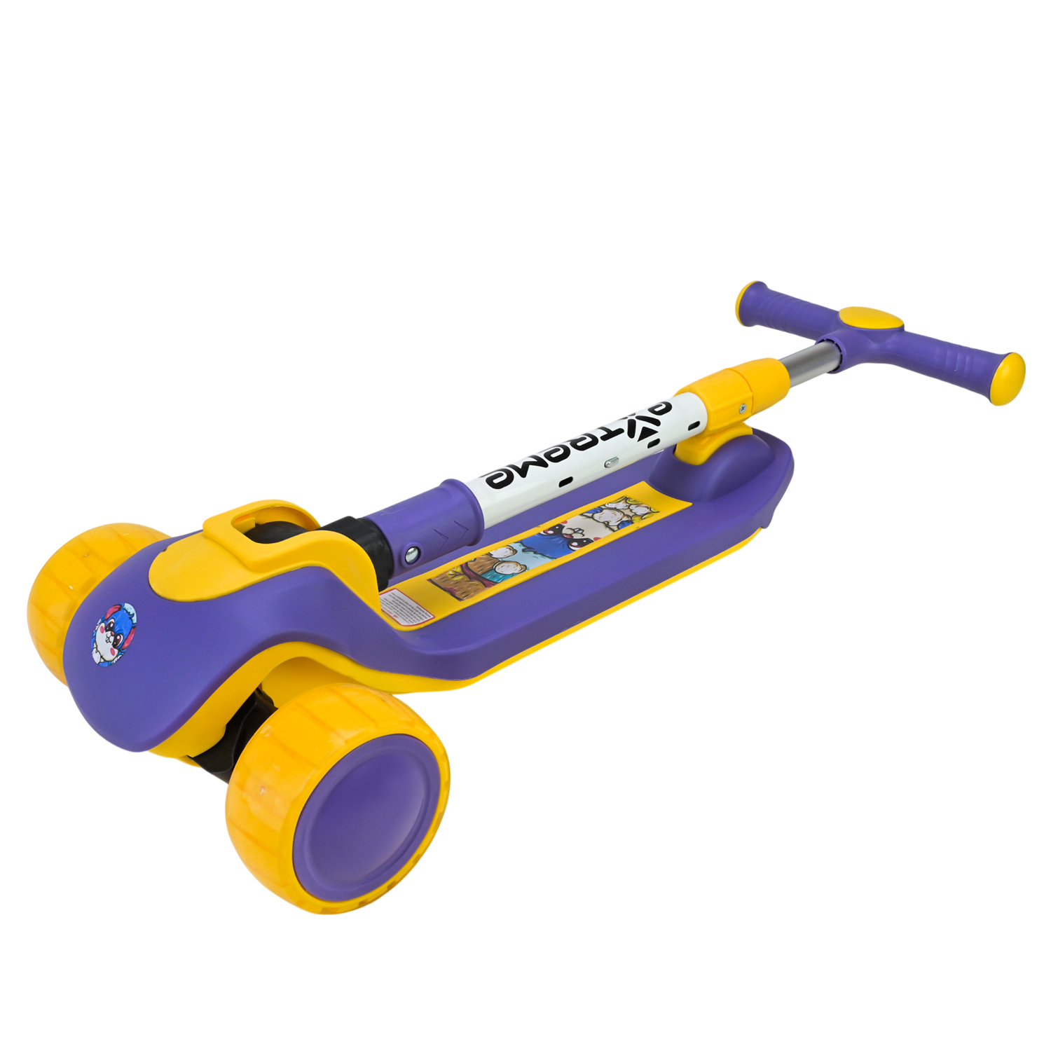 Самокат дитячий 3-х коліс арт. SC812 (8шт) 4 кольори, 2 колеса, PU світло, заднє пластик,складний у пакеті