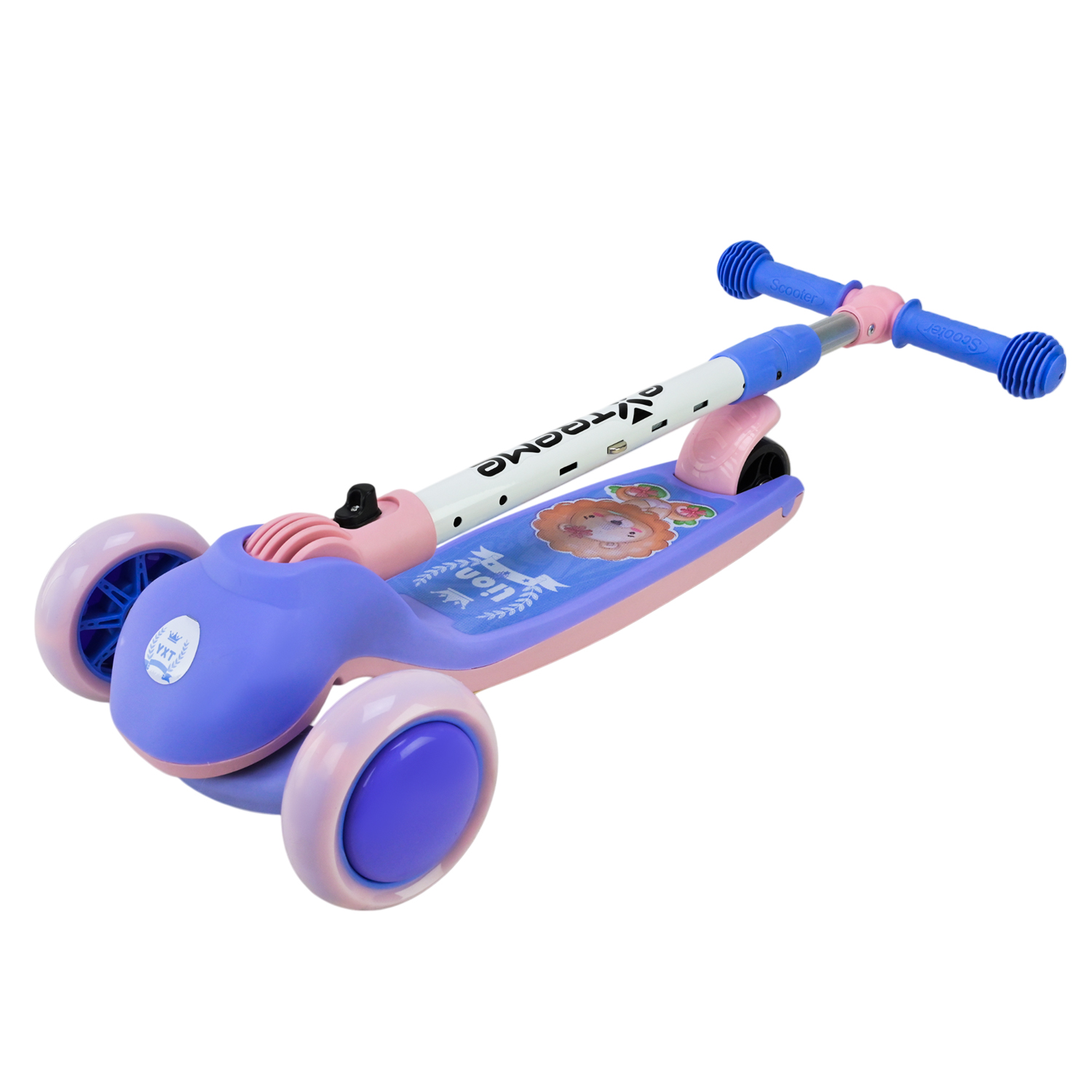 Самокат дитячий 3-х коліс арт. SC817 (6шт) 3 кольори, 2 колеса, PU світло, заднє пластик,у кор