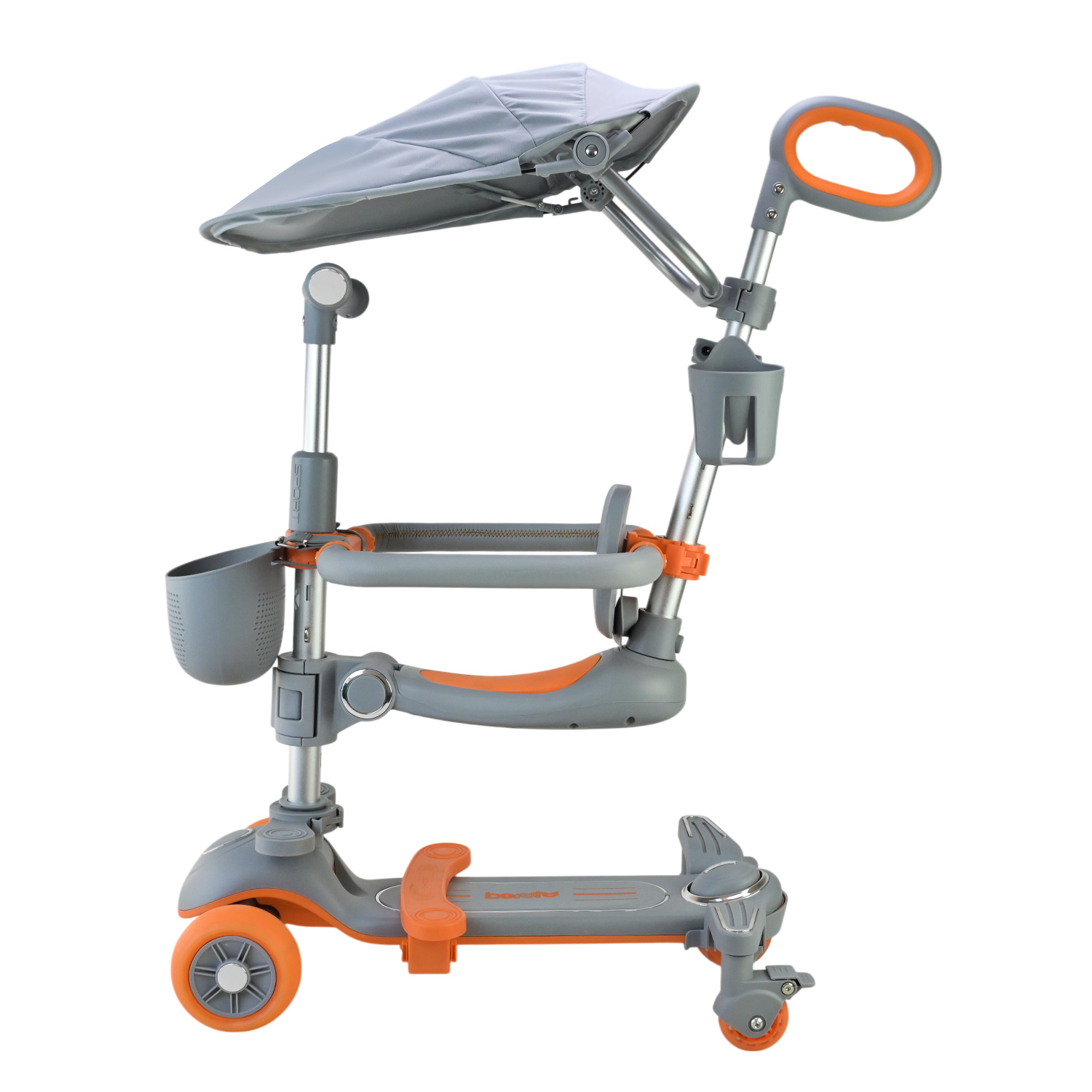 Самокат дитячий 3-х коліс арт. SC822 (3шт) 3 кольори, 2 колеса, PU світло, заднє пластик,складний з батьківск.ручкою та дахом,у кор