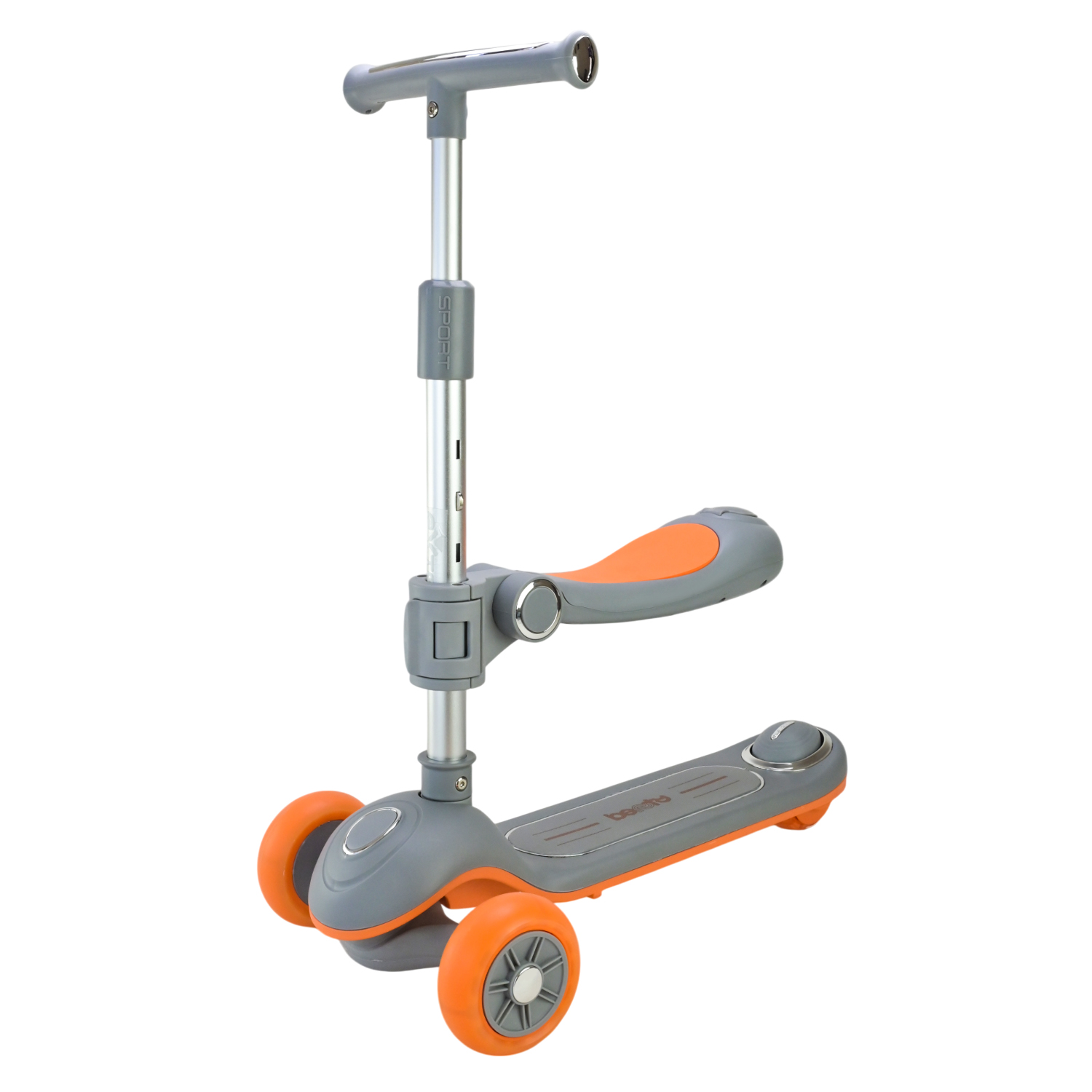 Самокат дитячий 3-х коліс арт. SC822 (3шт) 3 кольори, 2 колеса, PU світло, заднє пластик,складний з батьківск.ручкою та дахом,у кор