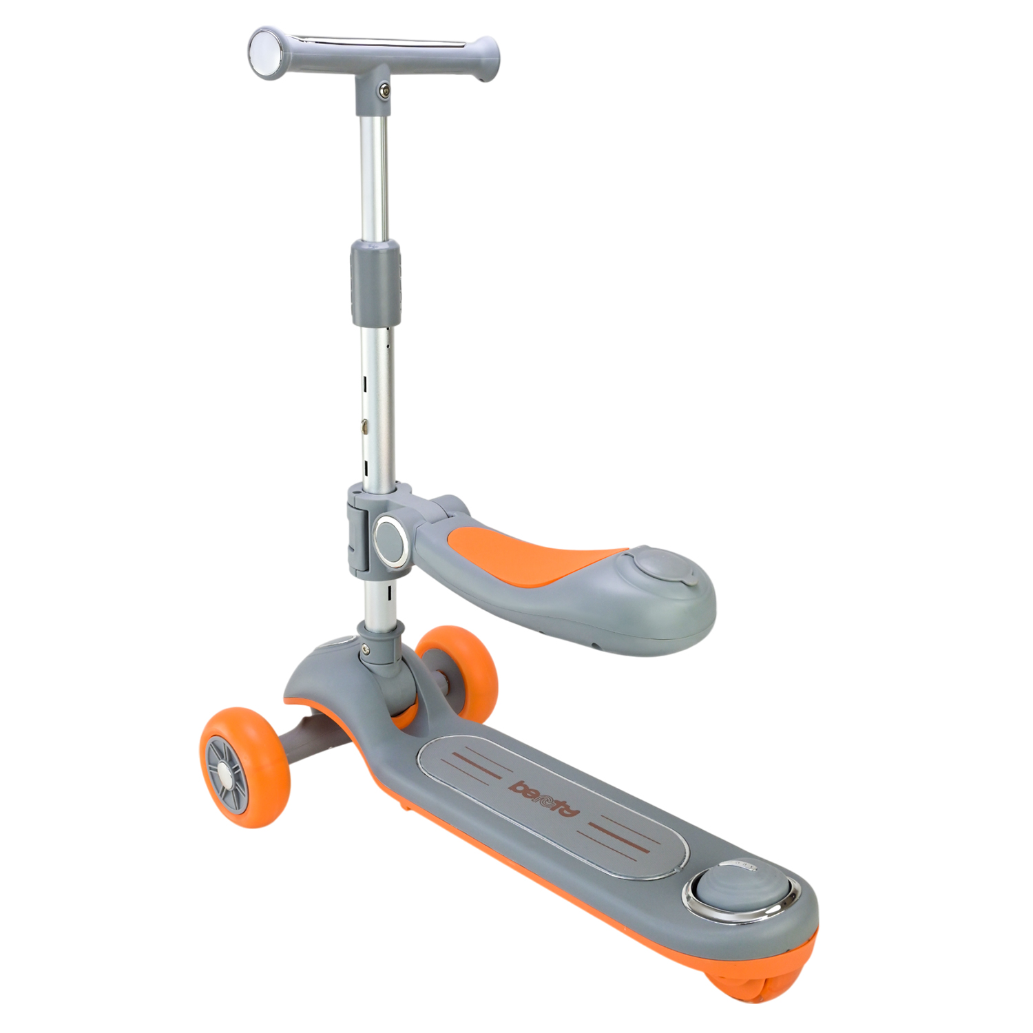 Самокат дитячий 3-х коліс арт. SC822 (3шт) 3 кольори, 2 колеса, PU світло, заднє пластик,складний з батьківск.ручкою та дахом,у кор