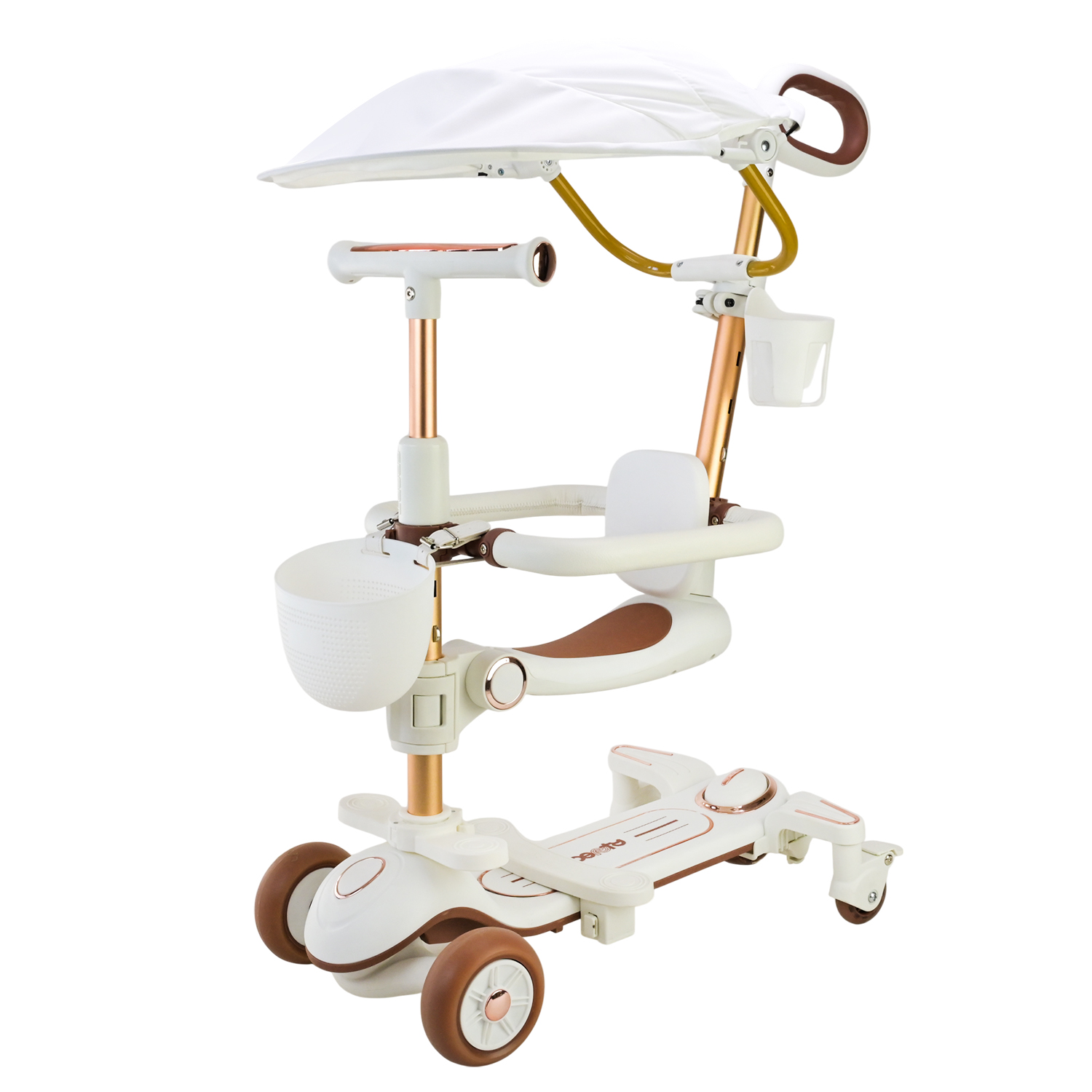 Самокат дитячий 3-х коліс арт. SC822 (3шт) 3 кольори, 2 колеса, PU світло, заднє пластик,складний з батьківск.ручкою та дахом,у кор