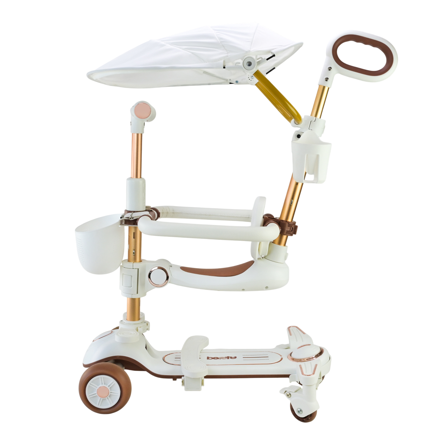 Самокат дитячий 3-х коліс арт. SC822 (3шт) 3 кольори, 2 колеса, PU світло, заднє пластик,складний з батьківск.ручкою та дахом,у кор