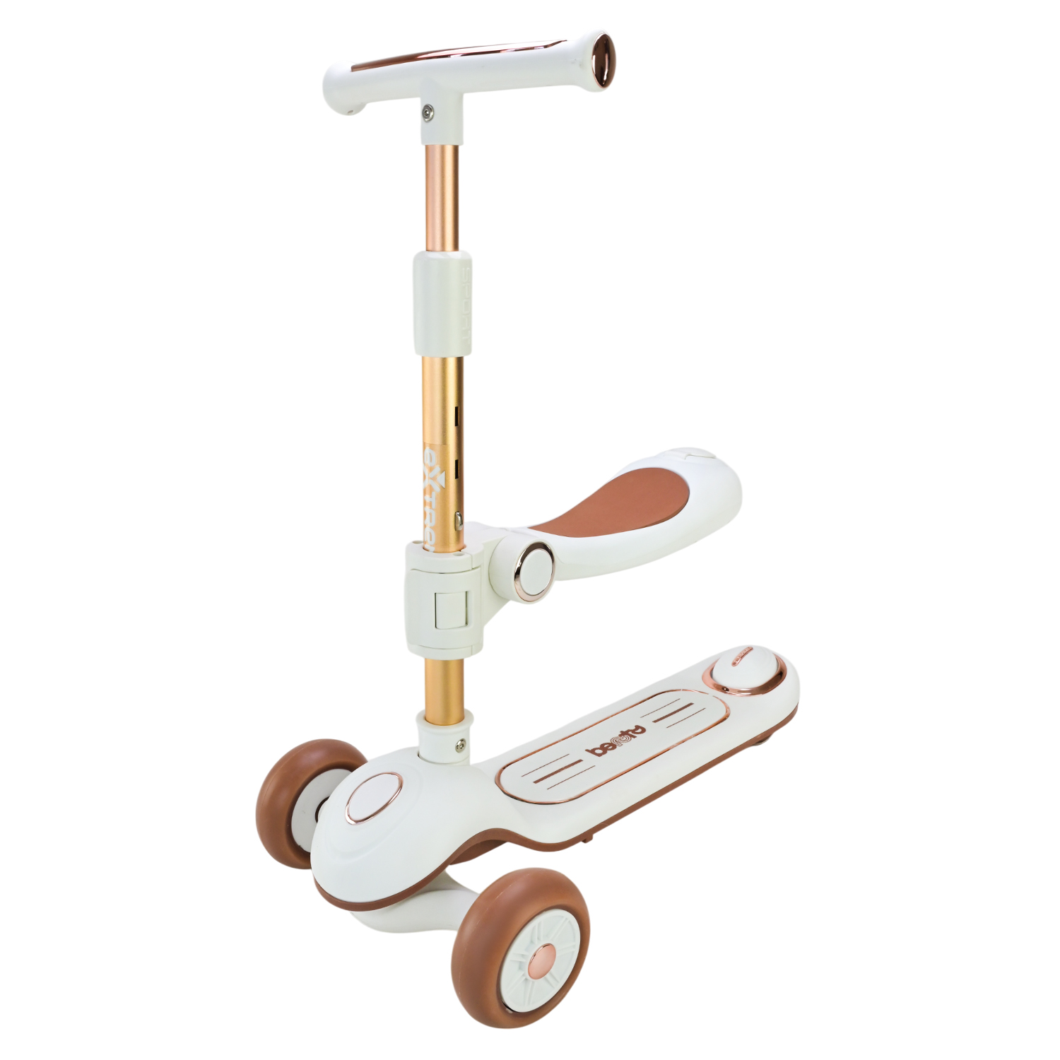 Самокат дитячий 3-х коліс арт. SC822 (3шт) 3 кольори, 2 колеса, PU світло, заднє пластик,складний з батьківск.ручкою та дахом,у кор