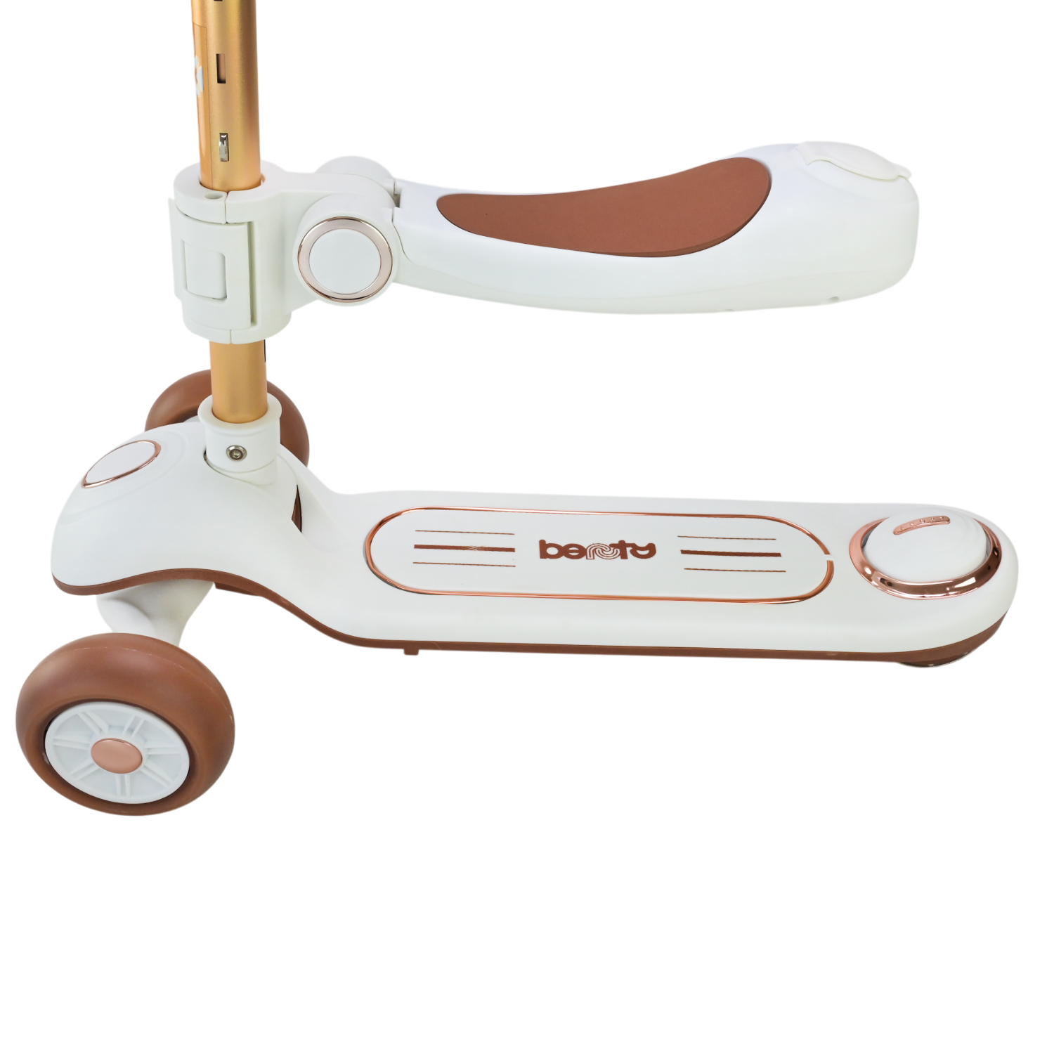 Самокат дитячий 3-х коліс арт. SC822 (3шт) 3 кольори, 2 колеса, PU світло, заднє пластик,складний з батьківск.ручкою та дахом,у кор