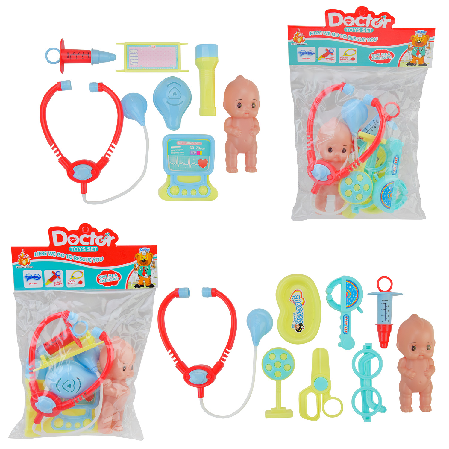 Лікар набір арт. 2023-4/5 (288шт/2) 2 види, стетоскоп, аксес пакет 32,5*19см